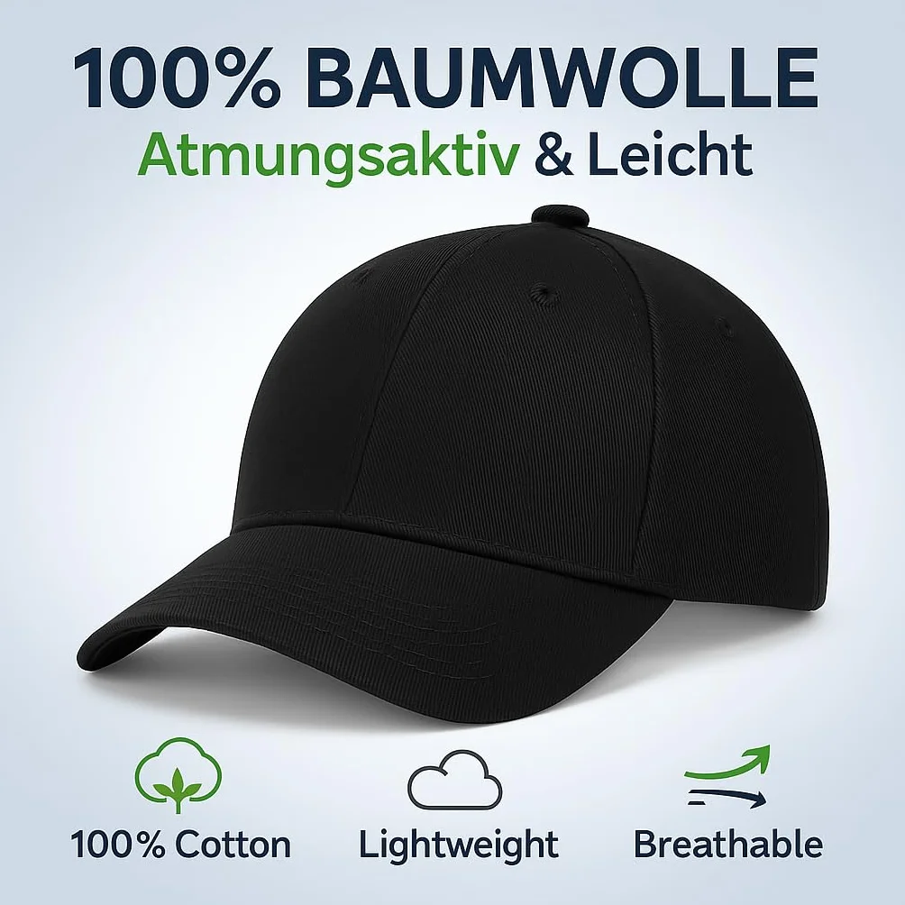 4sold Czapka z Daszkiem Bawełniana, Unisex, Regulowana, Lekkia i Oddychająca, Na Lato, Sport i Codzienne Użytkowanie