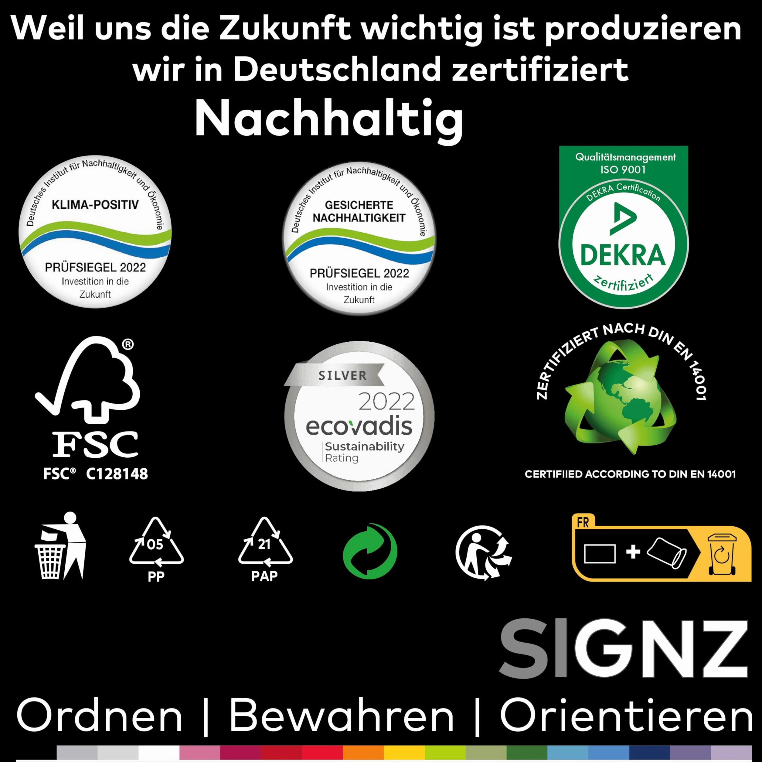 SIGNZ Portfele na dokumenty, produkt biurowy (DIN A3, bardzo mocny 110 My), ziarnisty, neutralny pod względem emisji CO2, wyprodukowano w Niemczech, 25 sztuk