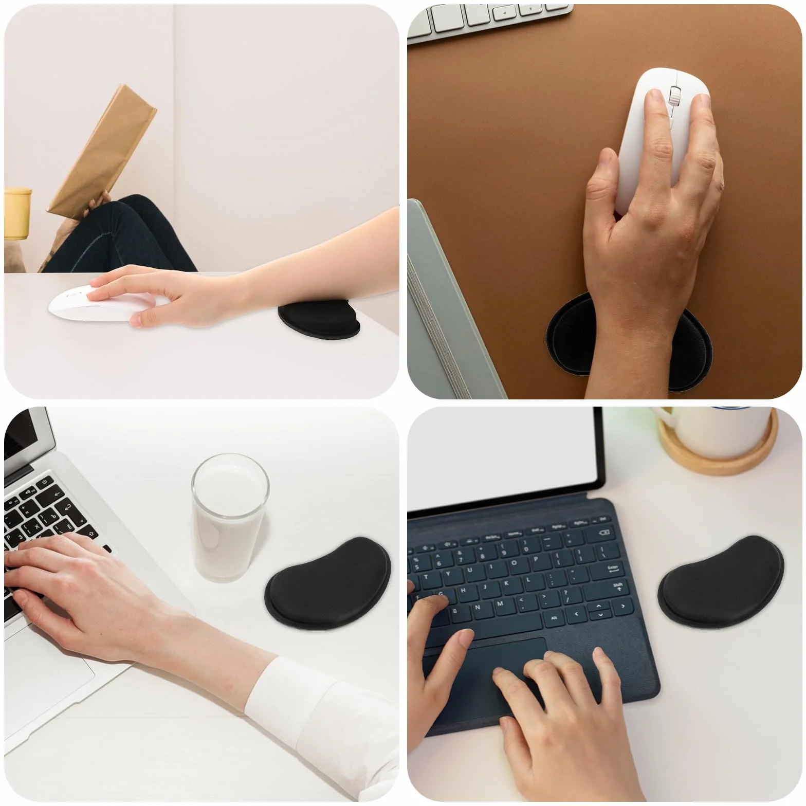 TIESOME Podkładka pod nadgarstek, ergonomiczna podkładka pod nadgarstek, 2 sztuki, antypoślizgowa podkładka pod nadgarstek, z pianką memory, odciążająca nadgarstek, do laptopa, biura, pracy, komputera