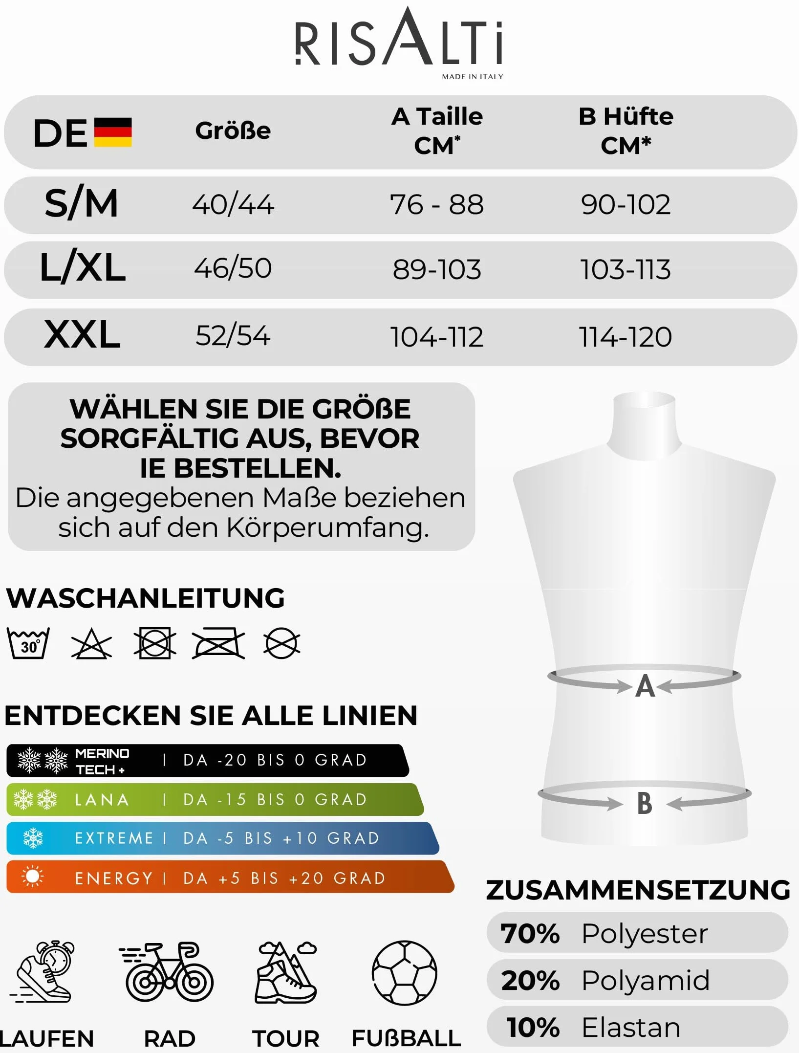 Risalti MęSkie Spodnie Termiczne Energy - OddychająCe Legginsy, MęSka Odzież Termiczna Z Mikrofibry, Bielizna Bezszwowa - Made In Italy
