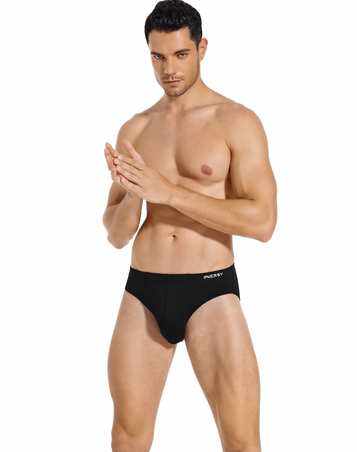 INNERSY Majtki męskie, miękkie majtki, oddychające, sportowe, basic, 4 sztuki w opakowaniu