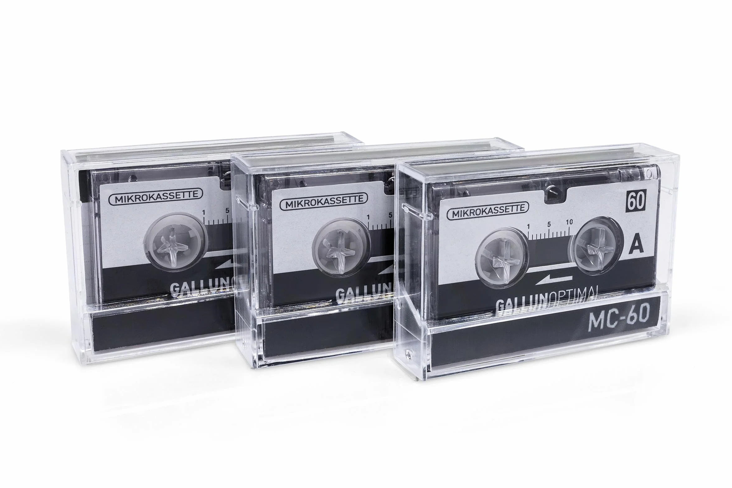 MC60 mikrokaseta – do dyktafonów – zestaw 3 szt. – kaseta do dyktafonów – Microcassette – Audio Cassette