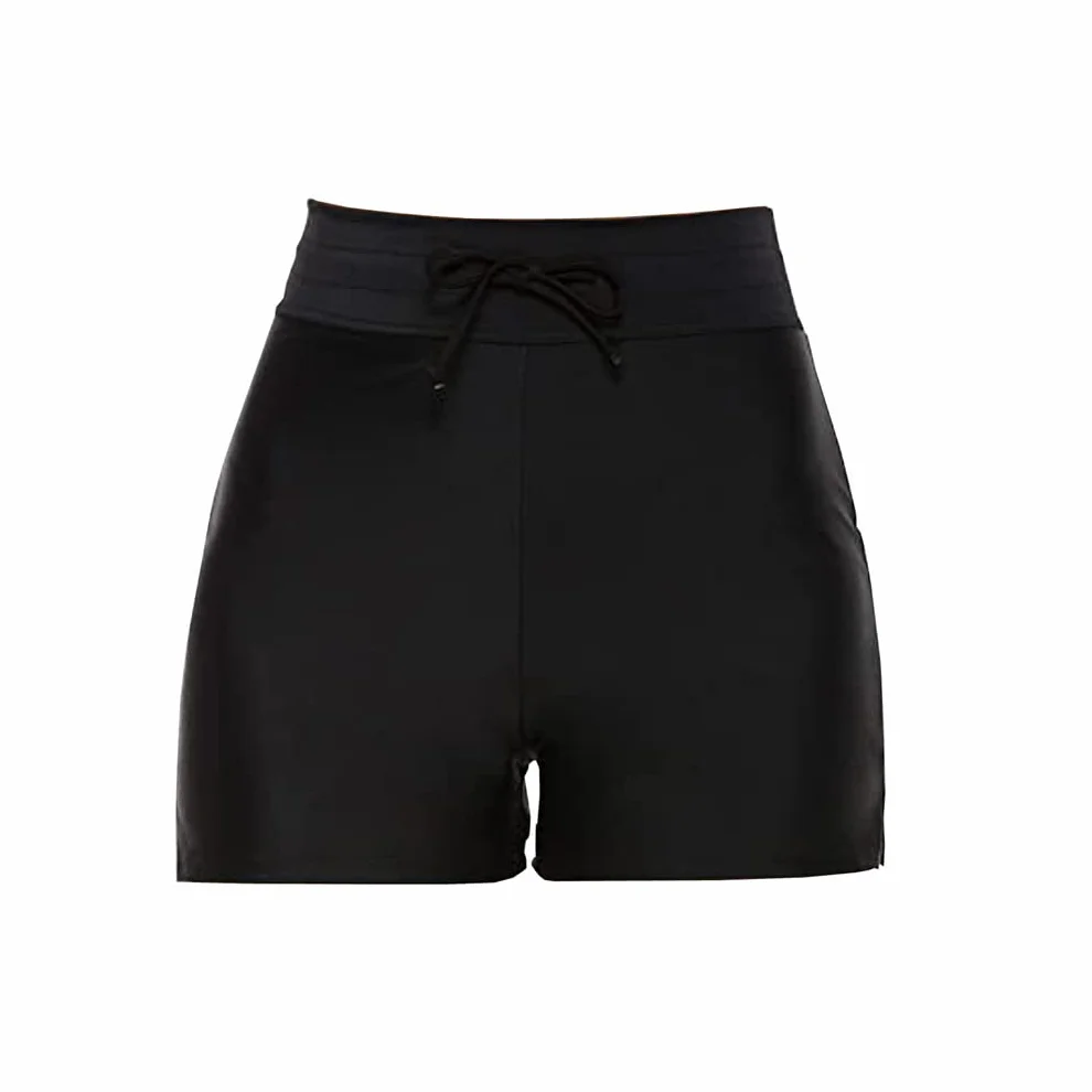 damskie spodenki kąpielowe szorty kąpielowe, krótkie, suche stroje kąpielowe sportowe ze sznurkiem S-2XL