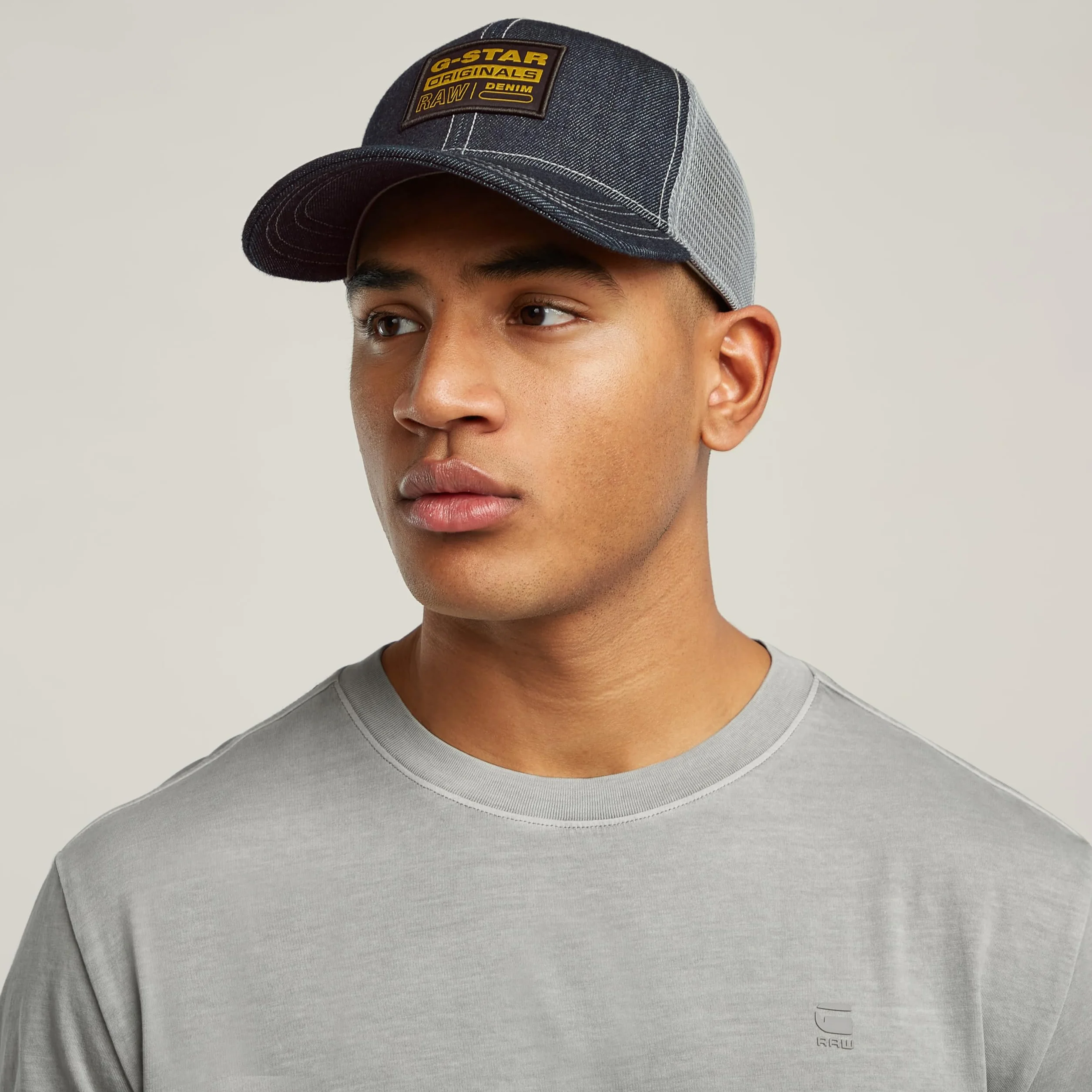 G-STAR Męska czapka z daszkiem Denim Embro, Niebieski (raw Denim D21247-E023-001), Rozmiar uniwersalny