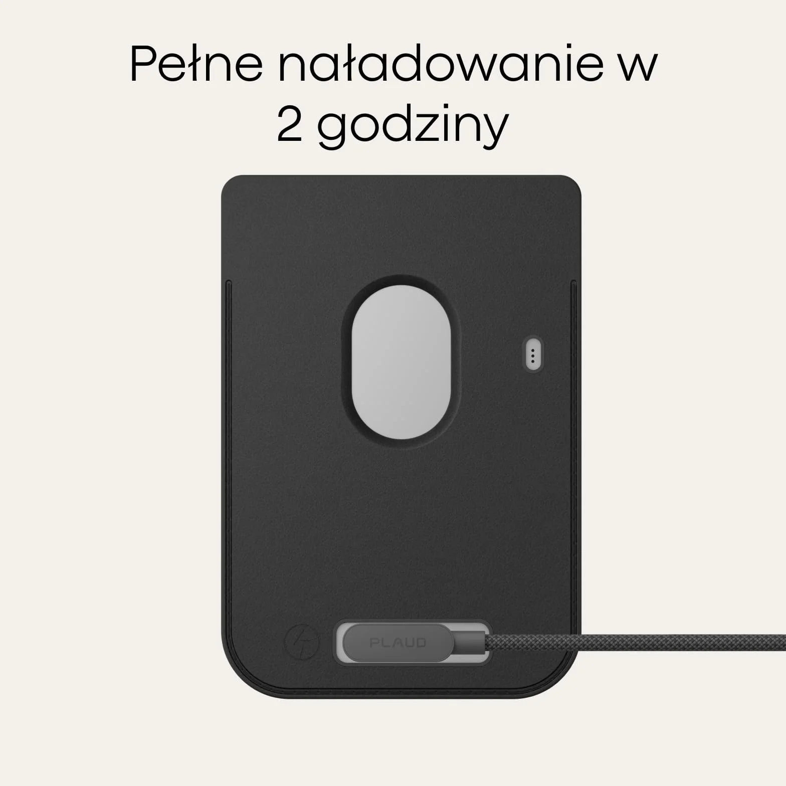 Zestaw akcesoriów do Plaud Note i Plaud Note Pro – rejestratorów głosu z AI, zawierający magnetyczny kabel do ładowania USB-C o długości 60 cm oraz magnetyczny pierścień