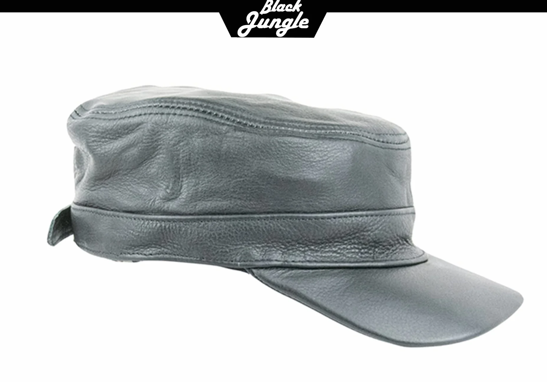 Black Jungle Castro Army Cap skórzana czapka wojskowa, czapka motocyklowa, rozmiar uniwersalny, czarny, jeden rozmiar