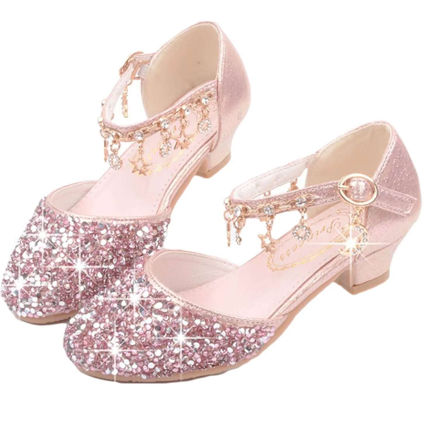 Dziewczęce buty księżniczki, błyszczące sandały, buty dla dzieci, na imprezę, baleriny, buty kryształowe, buty ślubne, błyszczące czółenka 26-38