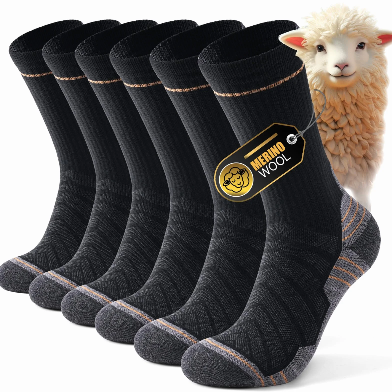 Alaplus Merino Socks Wełniane skarpety outdoorowe i trekkingowe, profesjonalne skarpety turystyczne z wełny merynosów, skarpety sportowe, 3 pary