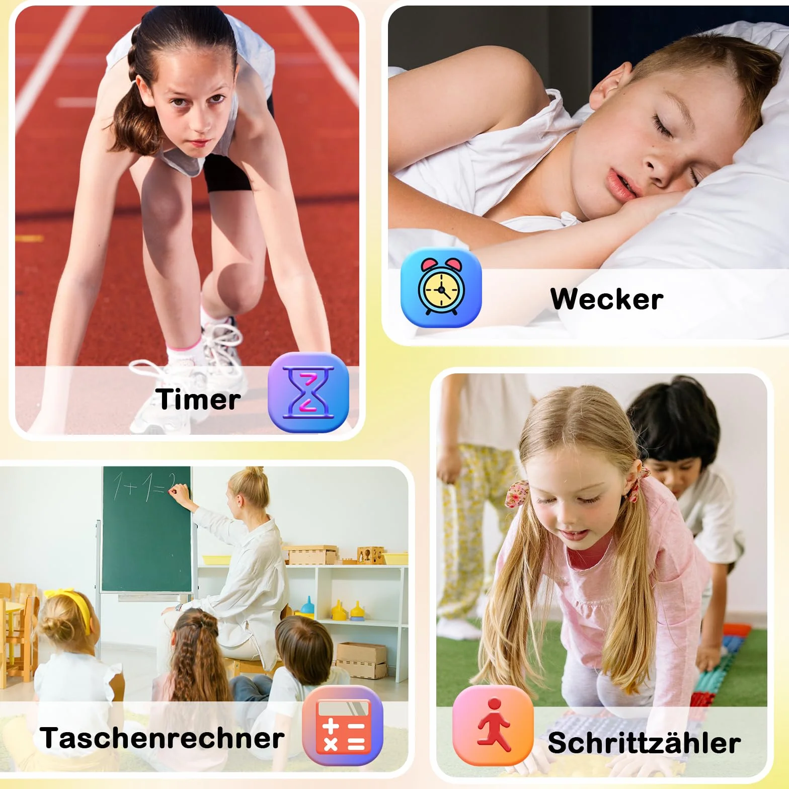 PTHTECHUS Smart Watch dla dzieci, zegarek dziecięcy z aparatem fotograficznym, odtwarzaczem MP3, do nauki i zabawy, prezent dla dzieci w wieku 3-12 lat, czarny