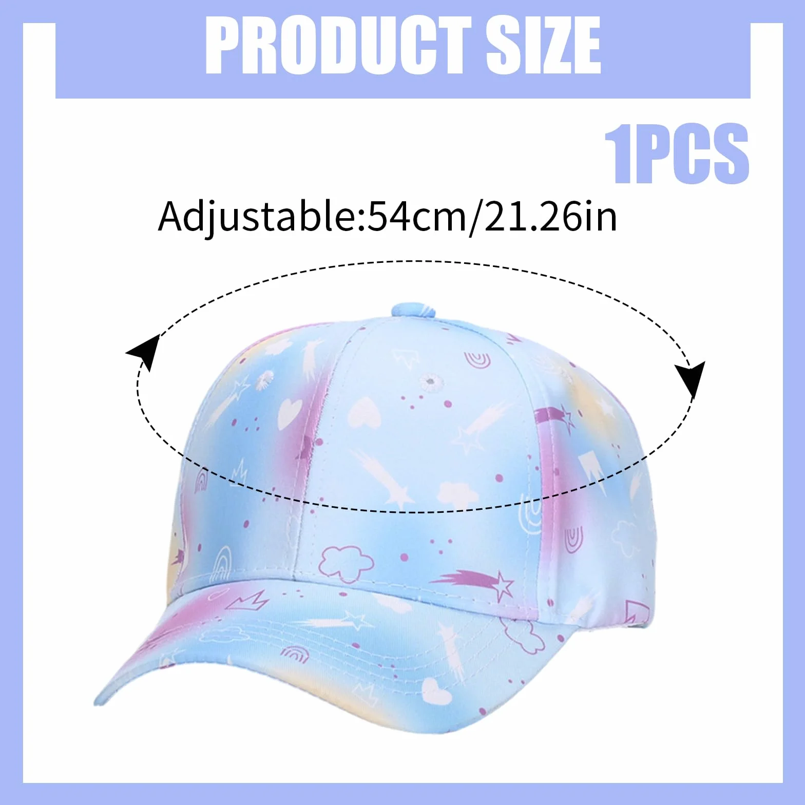 Dziewczęca czapka bejsbolowa, regulowana dziecięca czapka snapback, kapelusz przeciwsłoneczny, letnia czapka outdoorowa, czapka bejsbolowa dla dziewcząt, z otworem w koński ogon, 4-10 lat