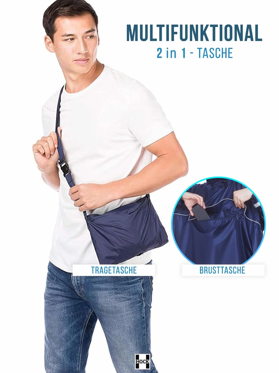 HOCK Ponczo na rower elektryczny unisex z rękawami