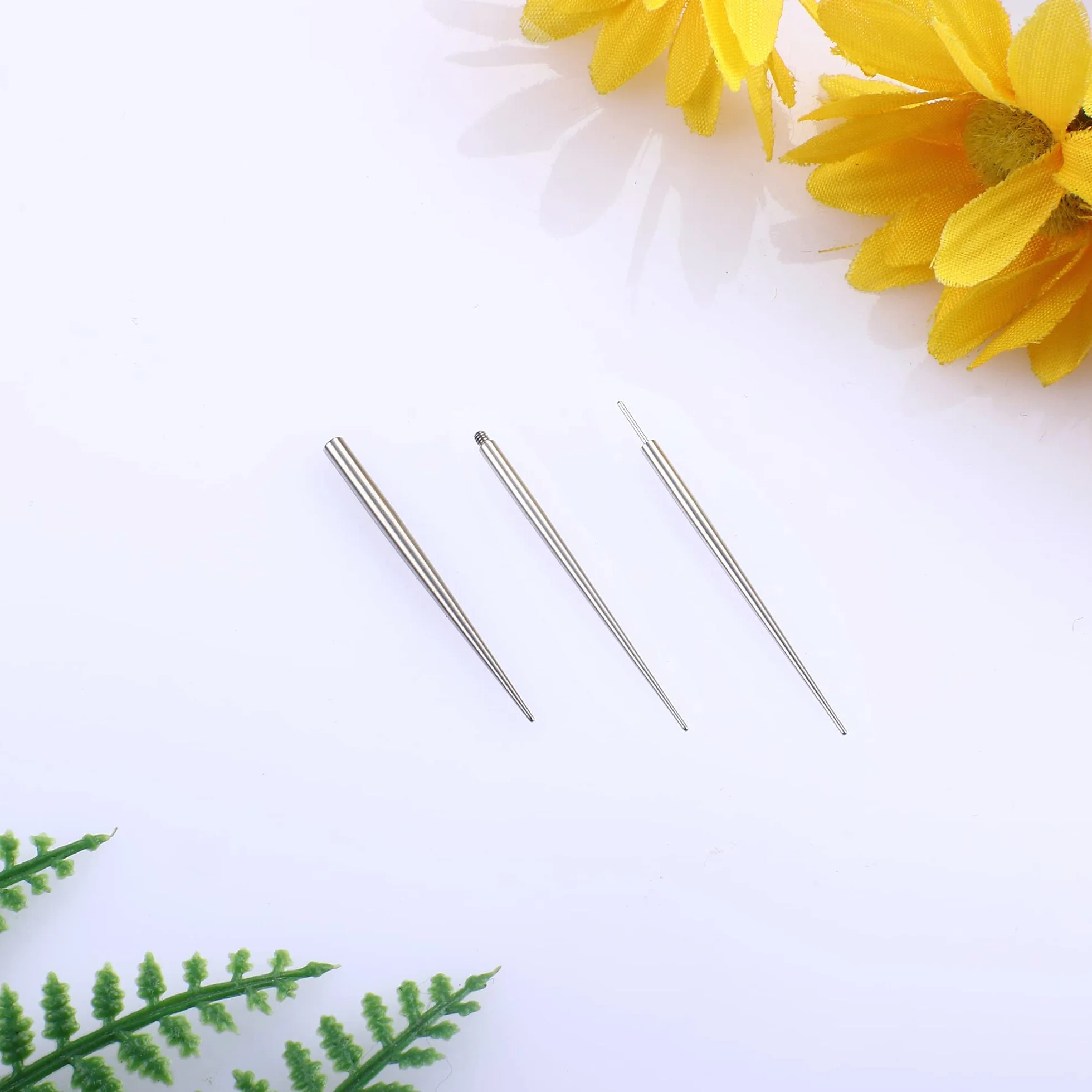 FIOROYAL 3 sztuki wrzecion stożkowych ze stali chirurgicznej 316 l, 14 g, 16 g, 18 g, zestaw narzędzi do ucha, nosa, ust, brzucha, sutków/języka, narzędzie do wymiany