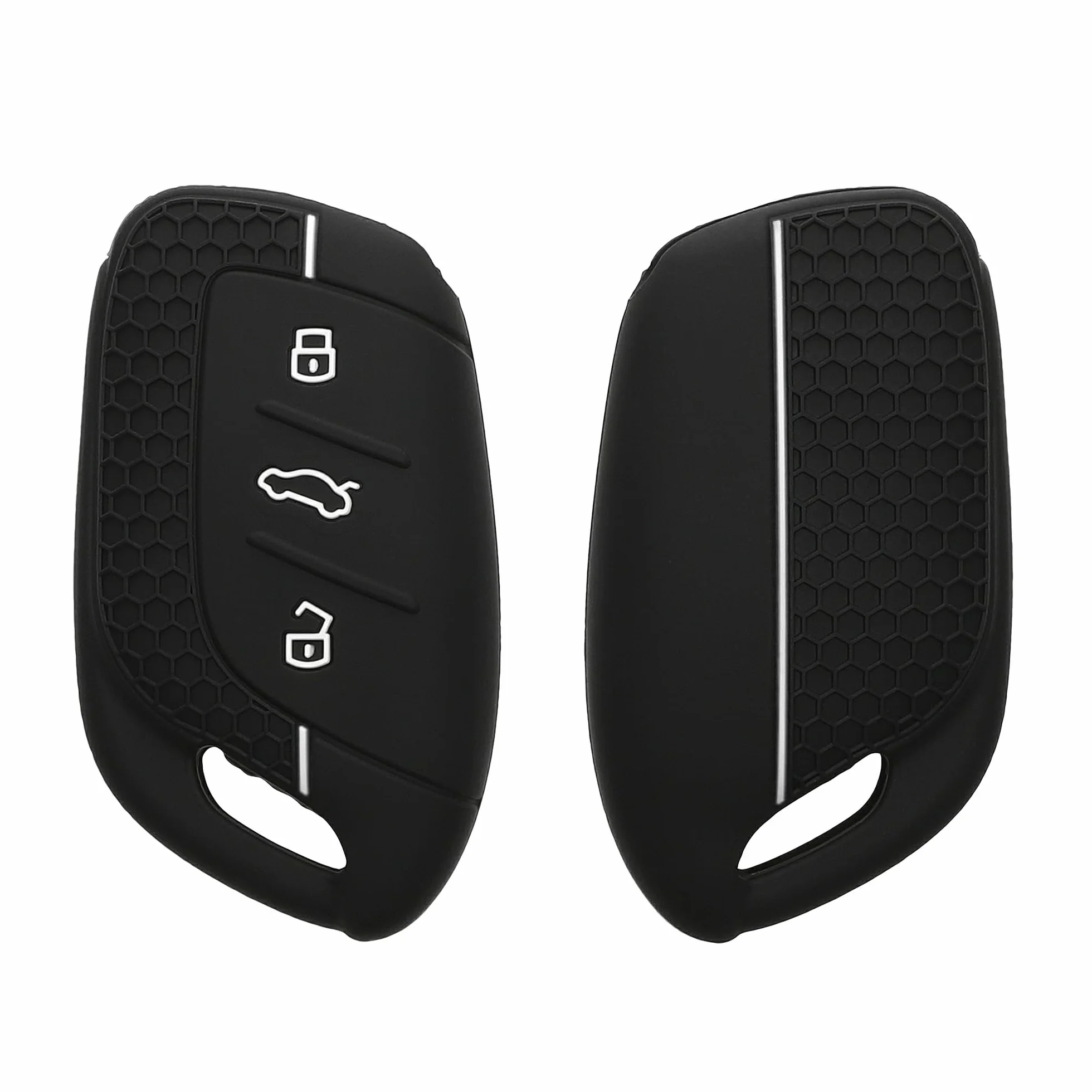 kwmobile Etui ochronne na kluczyki samochodowe, kompatybilne z 3 przyciskami, ZS MG4, MG5, MG6, etui na klucze, wykonane z silikonu, w kolorze czarno-białym
