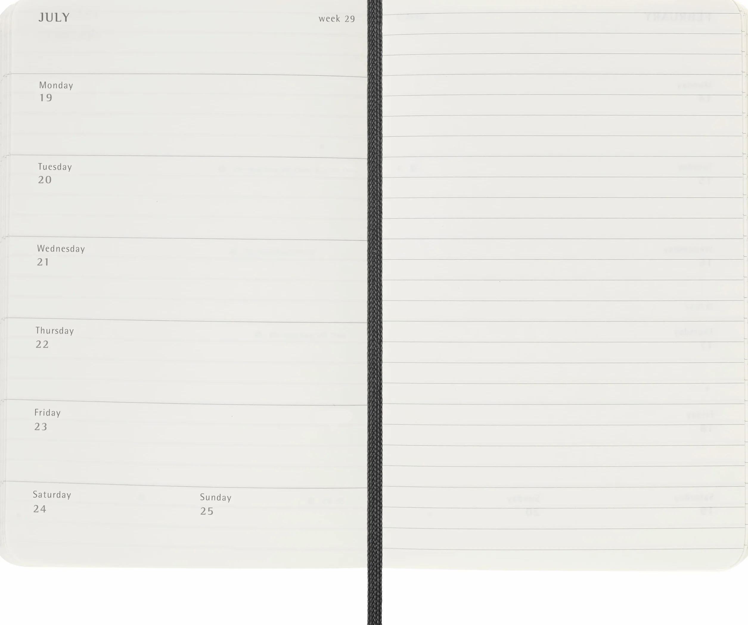 Moleskine Planer tygodniowy 2026 2027-18-miesięczny z miejscem na notatki, miękka okładka i elastyczne zamknięcie, kolor czarny, rozmiar kieszeni, 9 x 14 cm