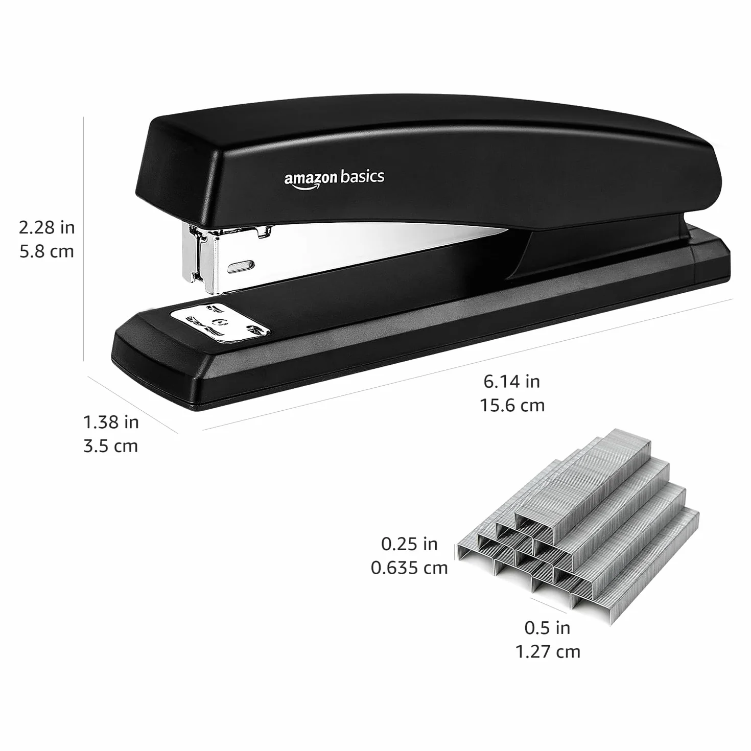Amazon Basics - Zszywacz ze 1000 zszywkami - czarny, 1 opakowanie