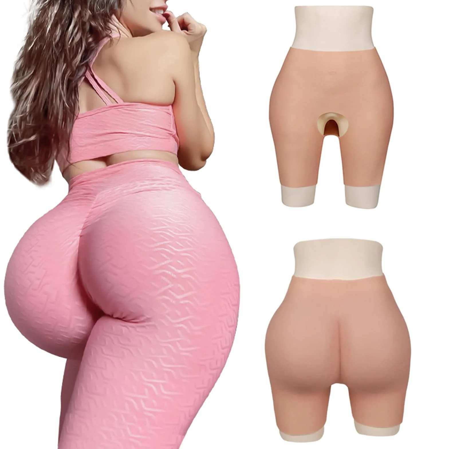 Adima Silikonowe majtki z fałszywymi pośladkami Plump Hip Lift Enhancer Spodenki Pośladki Shaper Control Majtki dla kobiet Cosplay Drag Queen
