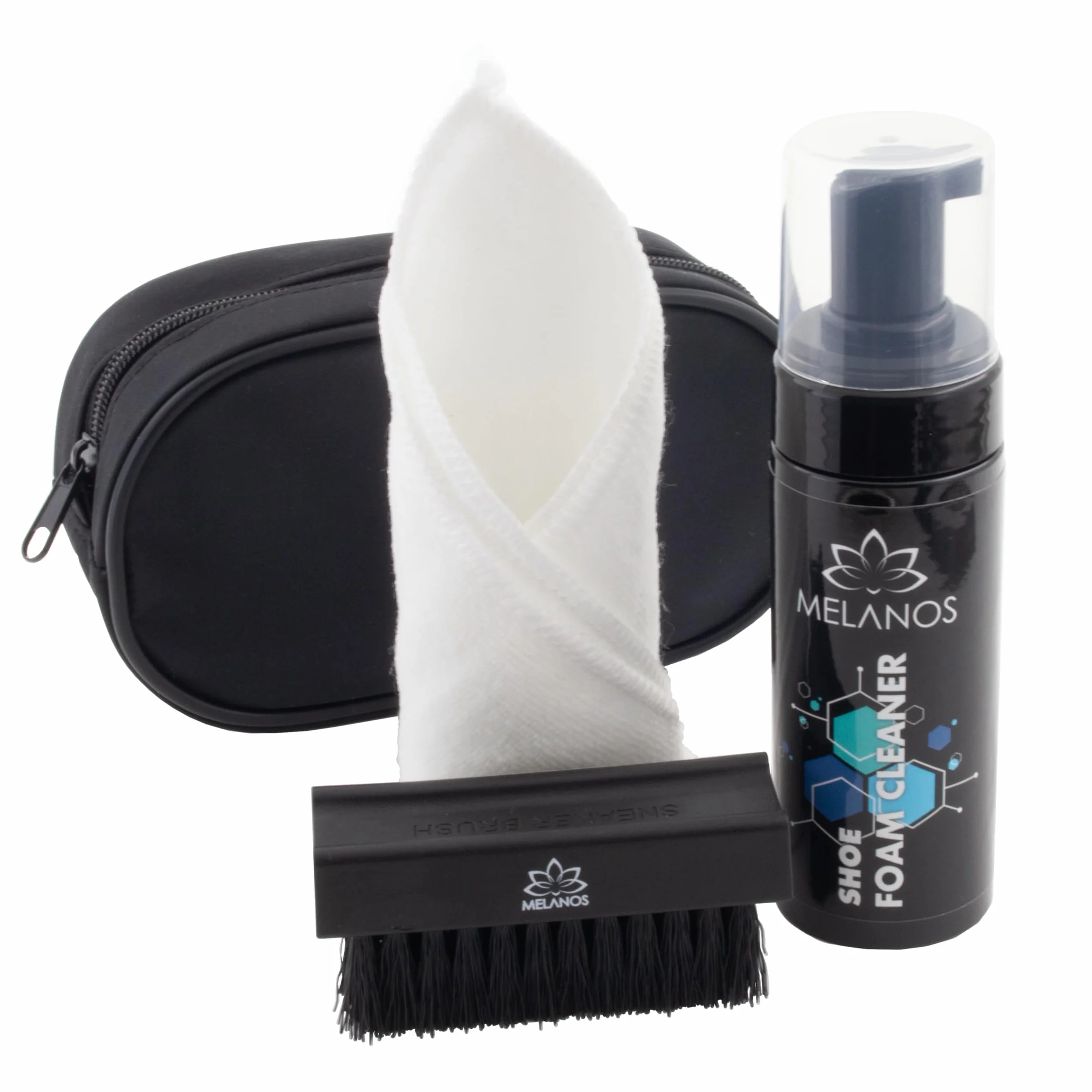 Trzyczęściowy Zestaw do Czyszczenia Butów | Zestaw Zawiera 150 ml Pianki do Czyszczenia Butów, Szczotkę do Butów i Ręcznik z Mikrofibry