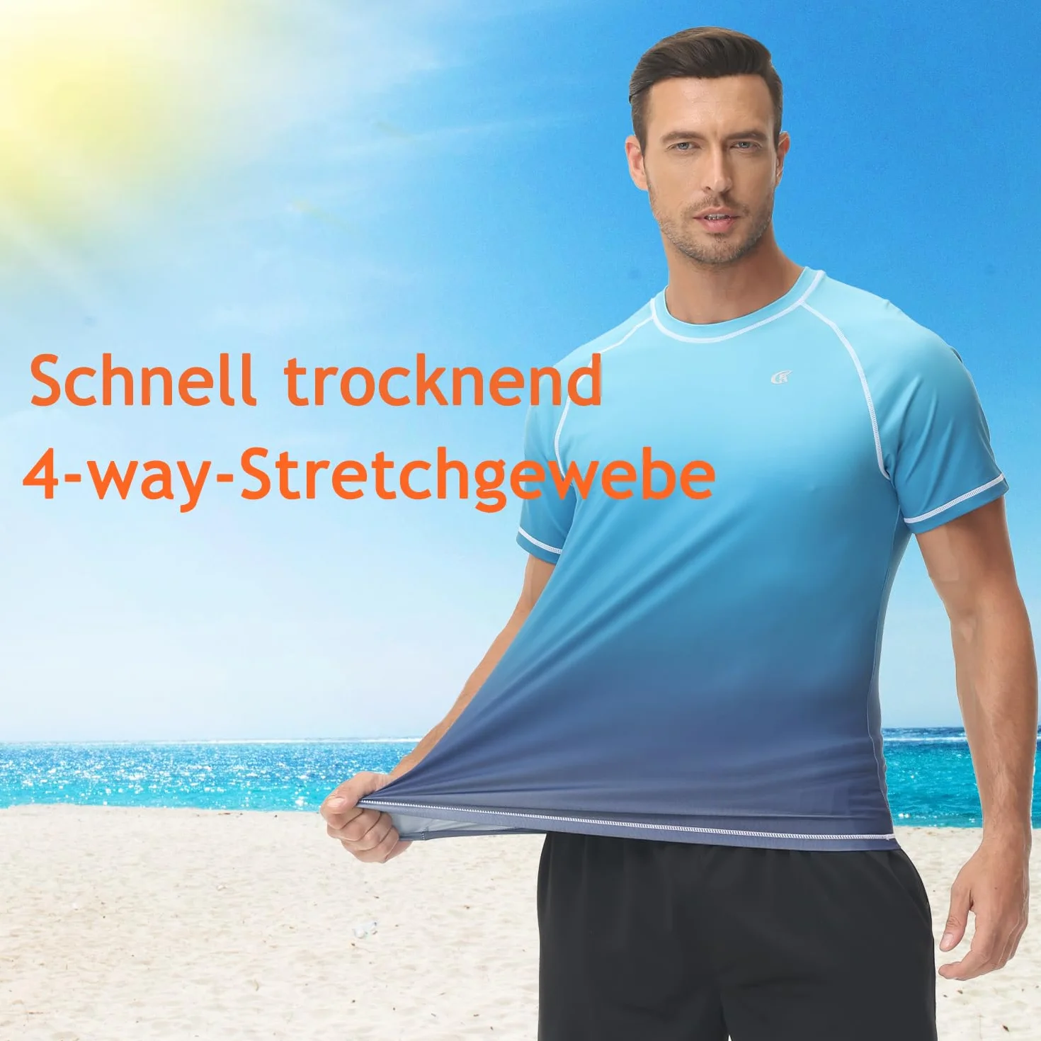 Huayuzh Koszulka męska UV Rashguard, szybkoschnąca, lekka, oddychająca, surfing, wędkowanie, wędrówki, top