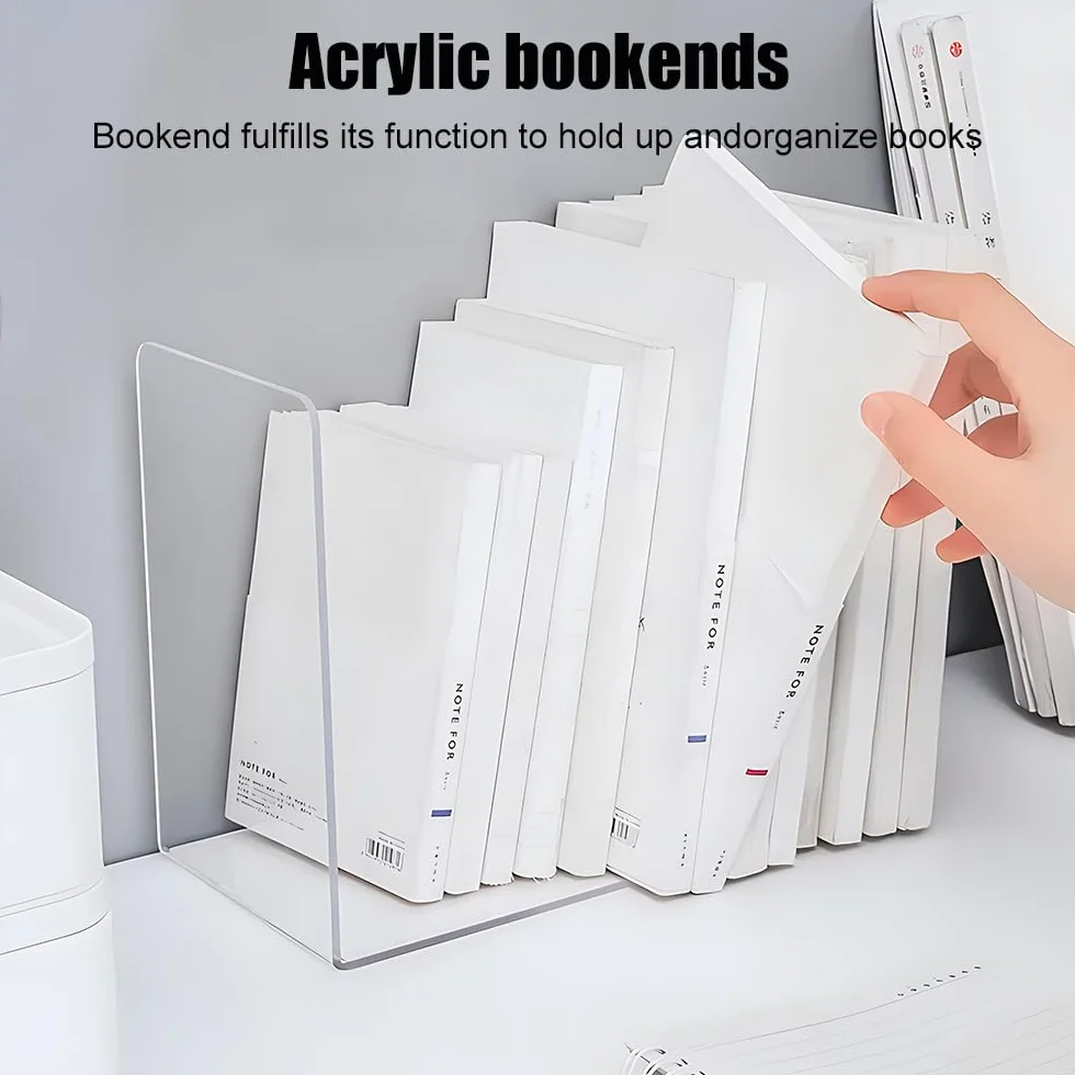 Zestaw przezroczystych akrylowych podstawek do książek - 8 sztuk do szkoły, domu, biura, biblioteki, sypialni i organizacji biurka