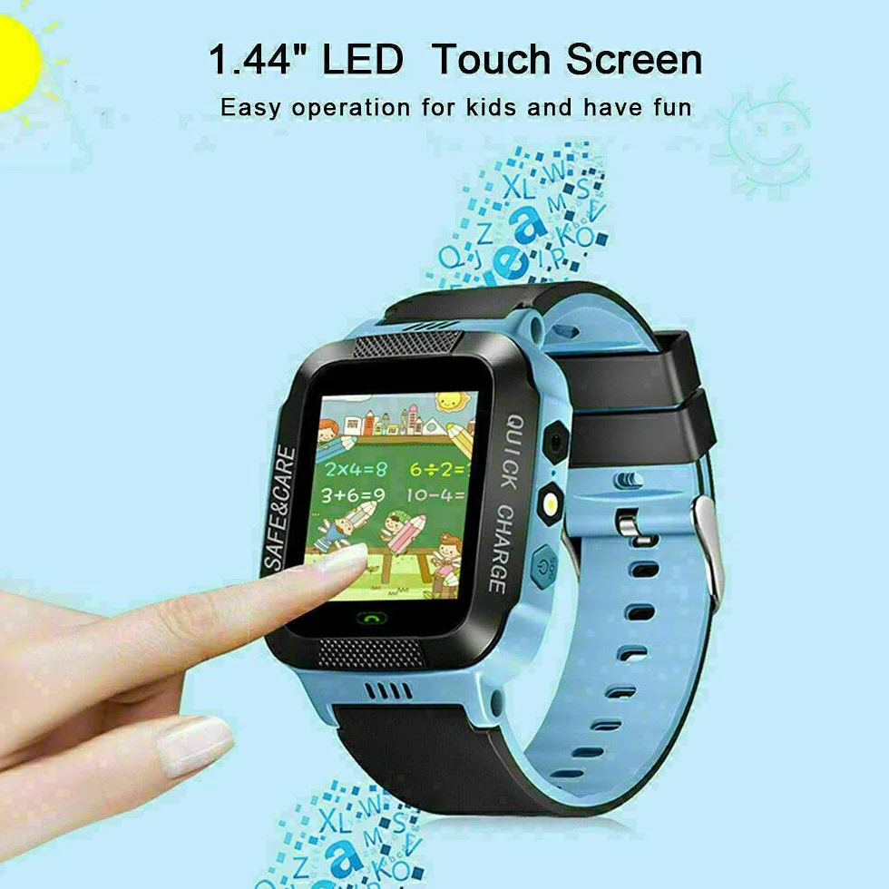 Smartwatch dla dzieci, inteligentne zegarki sportowe, zegarek do telefonu z paskiem z ekranem dotykowym 1,44 cala z dwukierunkową rozmową z kamerą telefoniczną SOS