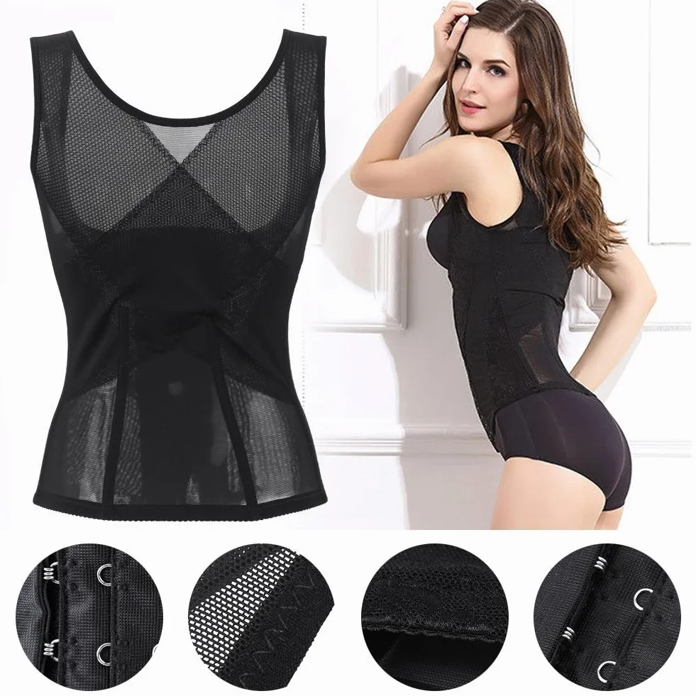 Damska Kamizelka Gorset Body Shaper Trainer Damska Regeneracja Po Porodzie Tummy Away Shaping Tops (L Black),Opieka Poporodowa