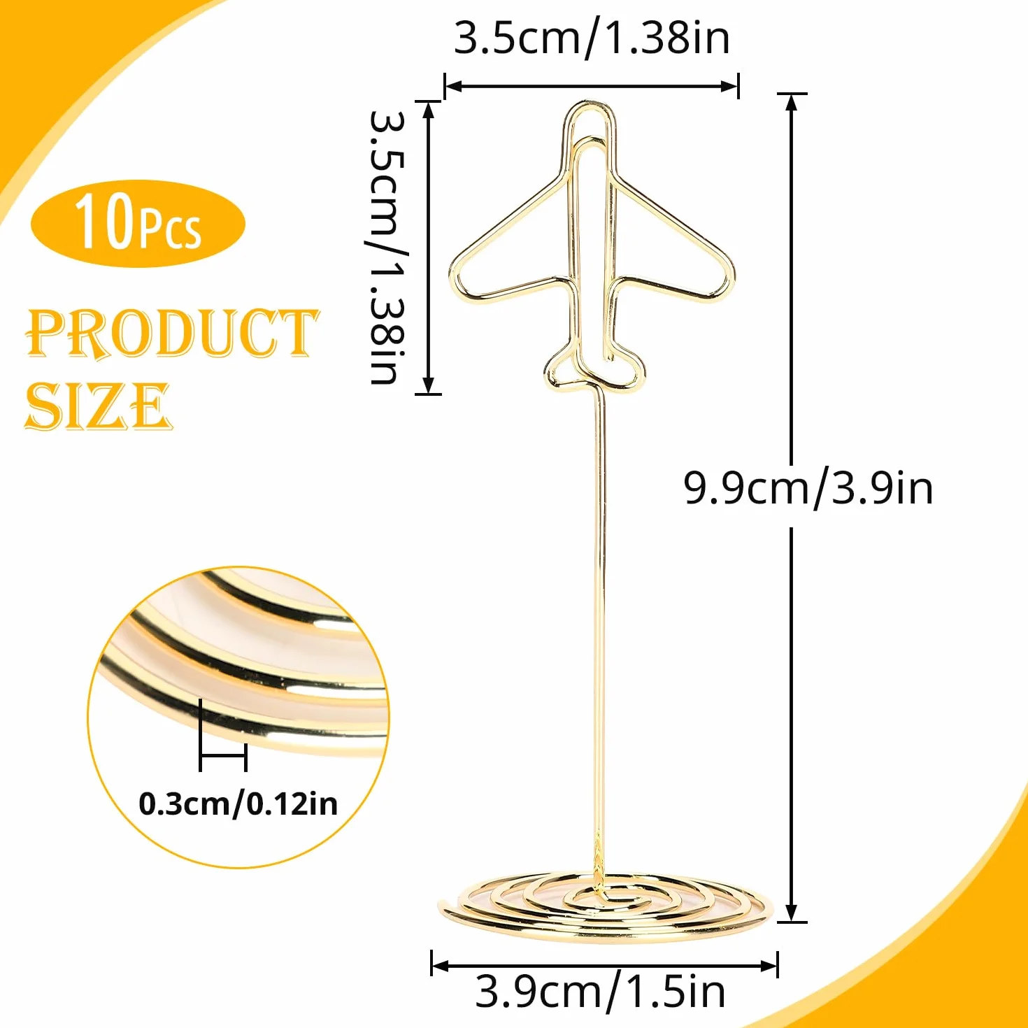 10 Szt. Premium Mini Metalowy Klips Do Wiadomości Uchwyt Na Biurko, Piękny Kształt Samolotu Stojak Na Dokumenty Na Wizytówki Wesele Nazwa Biurka Memo Klipy Menu
