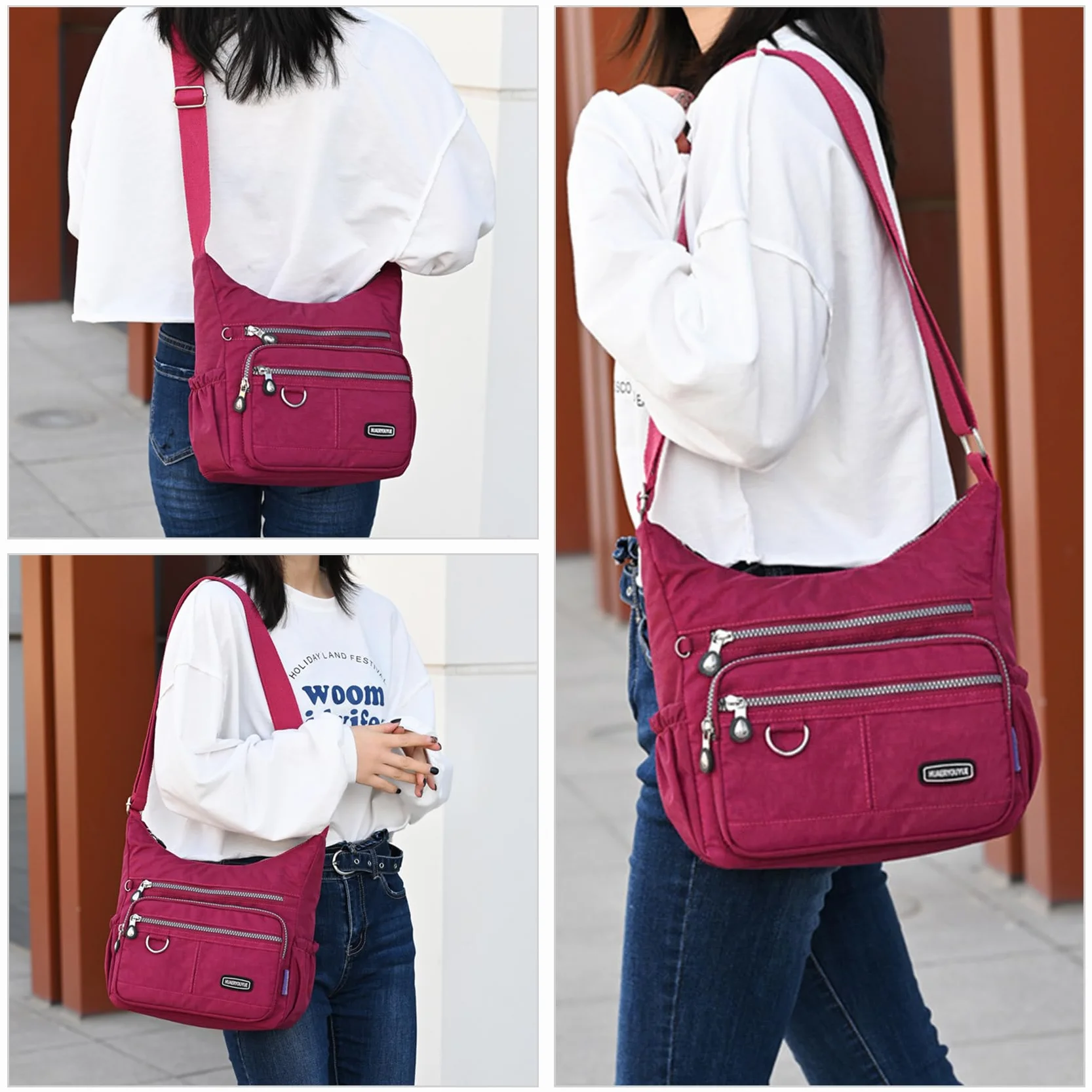 NOTAG Torba crossbody dla kobiet lekka wodoodporna wielokieszeniowa