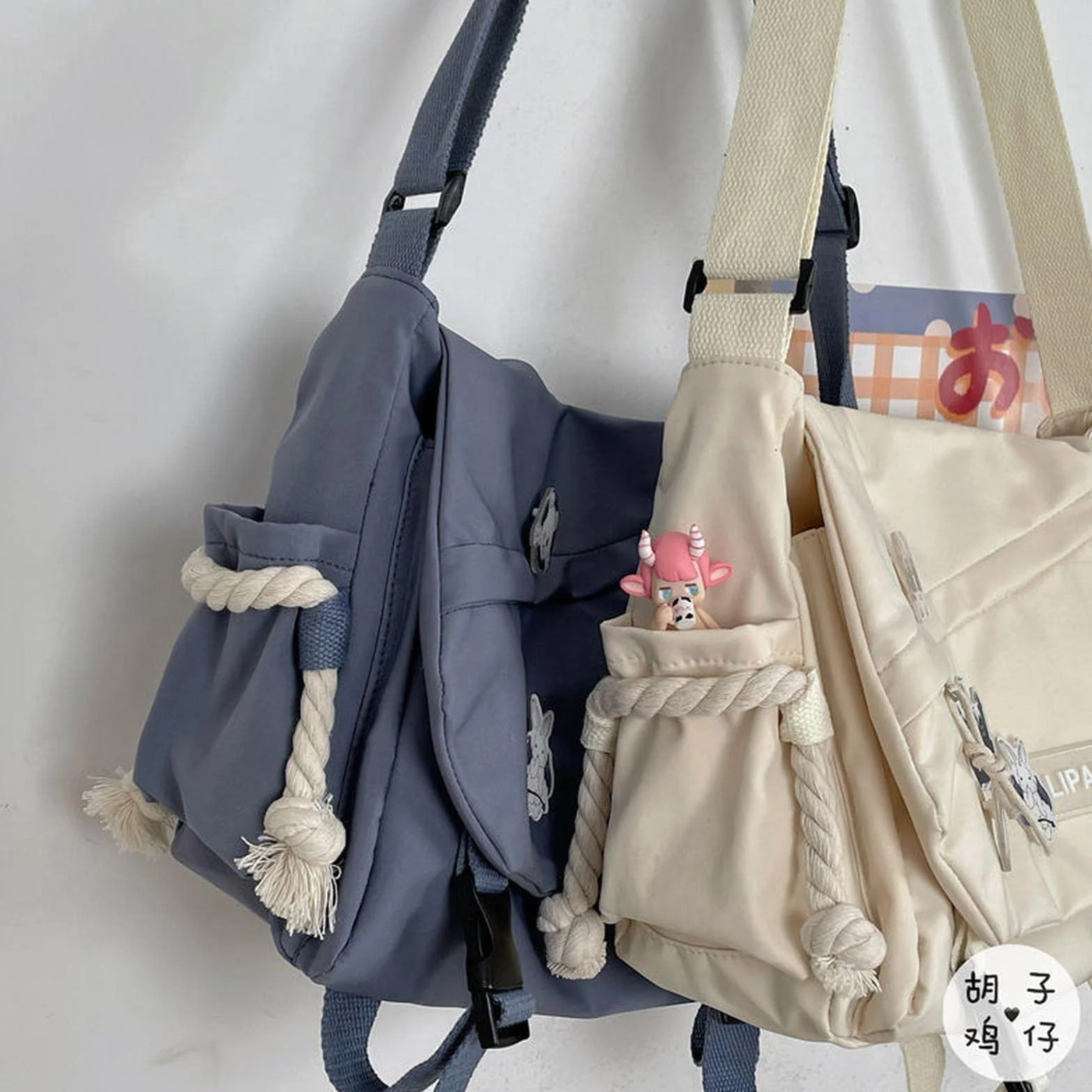 MOGSA Szkolna torba na ramię nylonowe torebki torba na ramię duża pojemność torby crossbody dla nastolatków dziewcząt mężczyzn harajuku torba kurierska studenckie torby szkolne worek