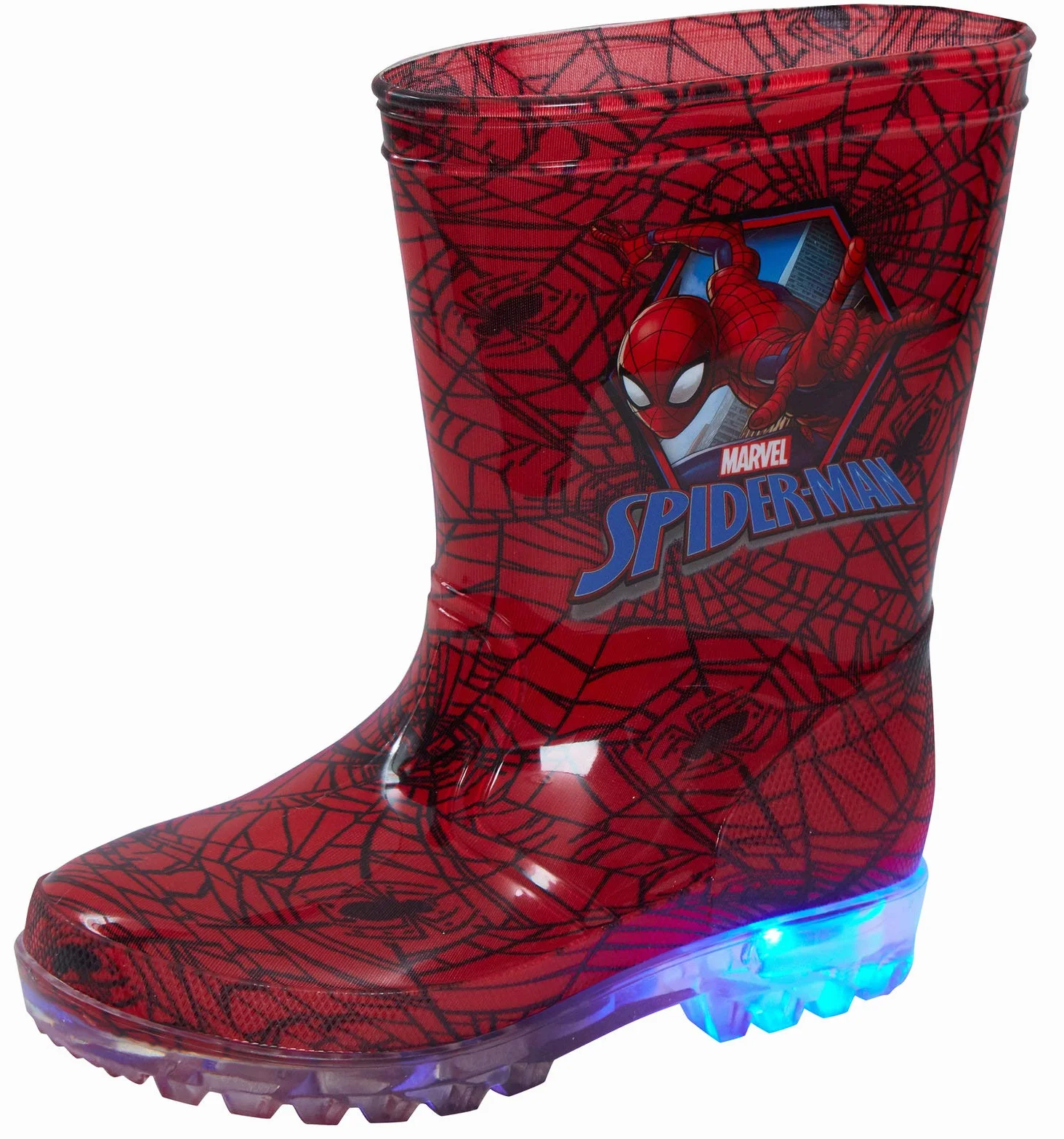 Marvel Spiderman świecące kalosze dziecięce migające kalosze przeciwdeszczowe kalosze