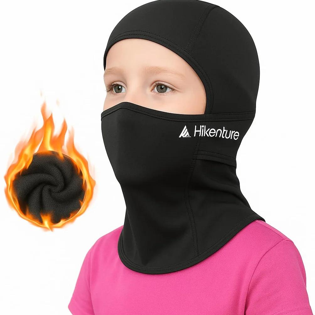 HIKENTURE Zimowa Kominiarka Dziecięca, Ciepła i Wiatroszczelna Balaclava, Maska Narciarska Pod Kask dla Chłopców i Dziewczynek, Do Jazdy Na Rowerze