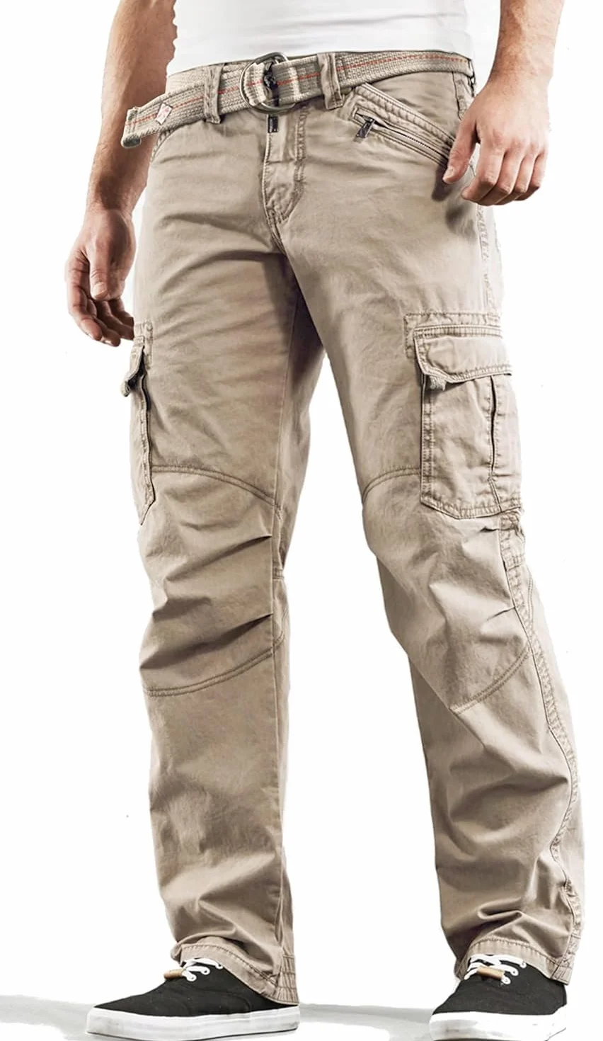 Timezone BenitoTZ Herren Cargohose Benito mit Stoffgürtel