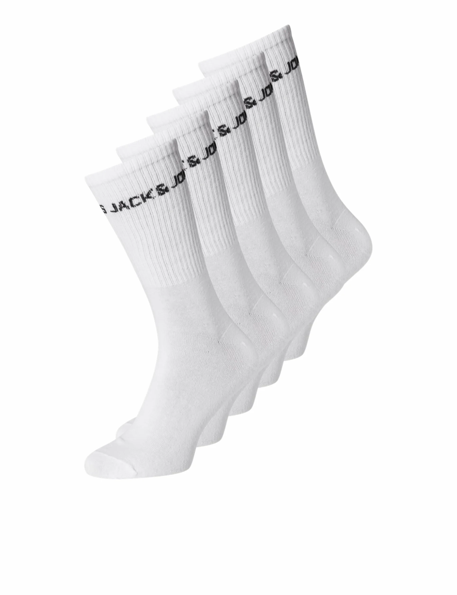 JACK & JONES Zestaw 5 par skarpet dziecięcych Basic Logo, biały