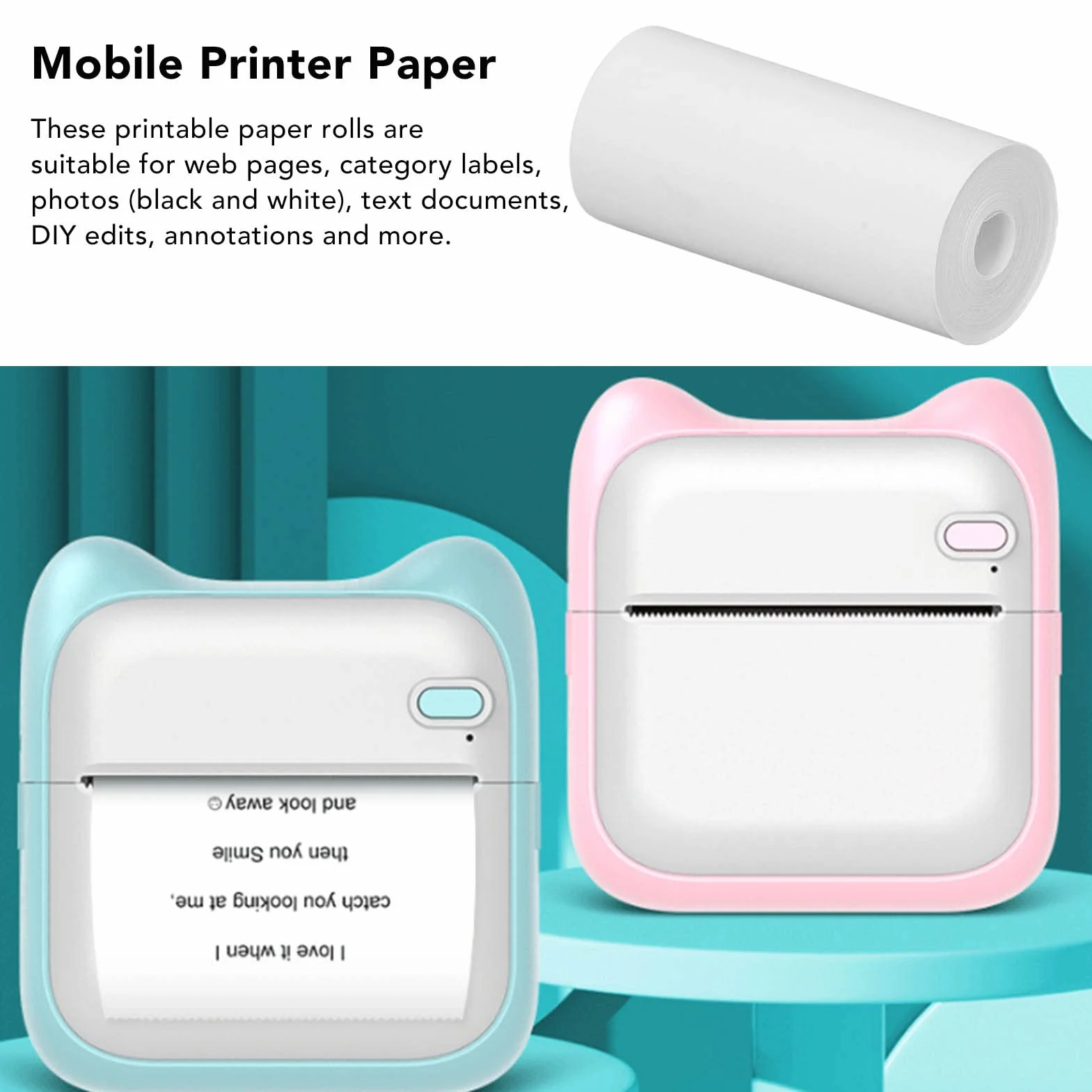 10 szt. Papier do Mini Drukarki, Papier Kidizoom Printcam, Mini Drukarka do Papieru do 'a 57 X 25 Mm Rolki Papieru do Druku Rolki Papieru Termicznego do Kieszonkowej Drukarki