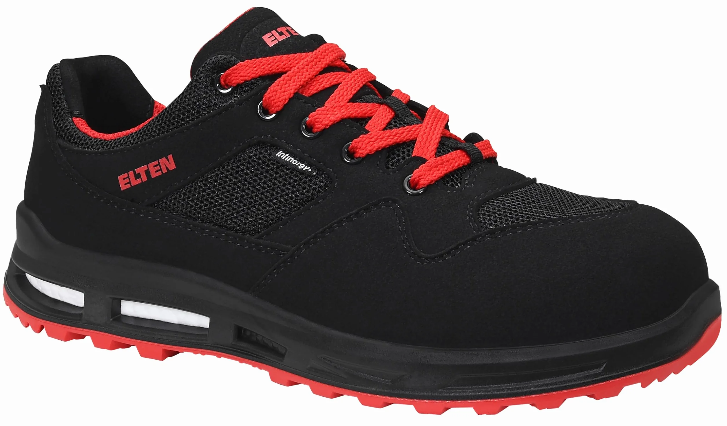 ELTEN ELTEN Sicherheitsschuhe LAKERS XXT Low ESD S1P, Damen, Herren, sportlich, leicht, schwarz/rot, Kunststoffkappe - trampki bezpieczeństwa Uniseks