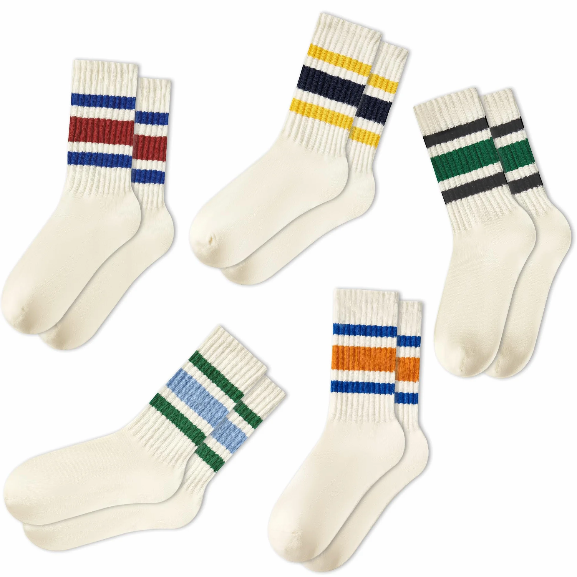 American Trends Retro skarpetki w paski dla kobiet luźne sportowe skarpety do łydki bieganie golf tenis siatkówka itp