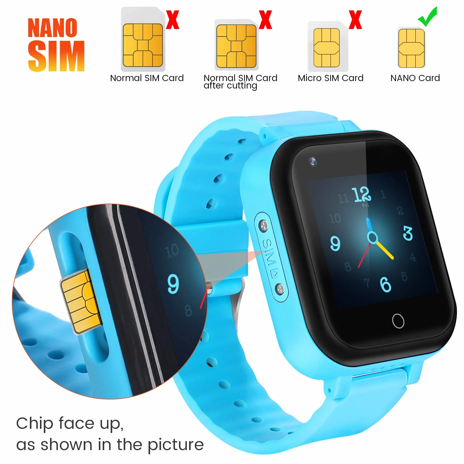 Smartwatch dziecięcy 4G IP67, wodoszczelny zegarek dziecięcy z pozycją GPS, aparatem, SOS, połączeniami, krokomierzem, ekranem dotykowym, wideo-chat, Smart Watch dla chłopców i dziewczynek (niebieski