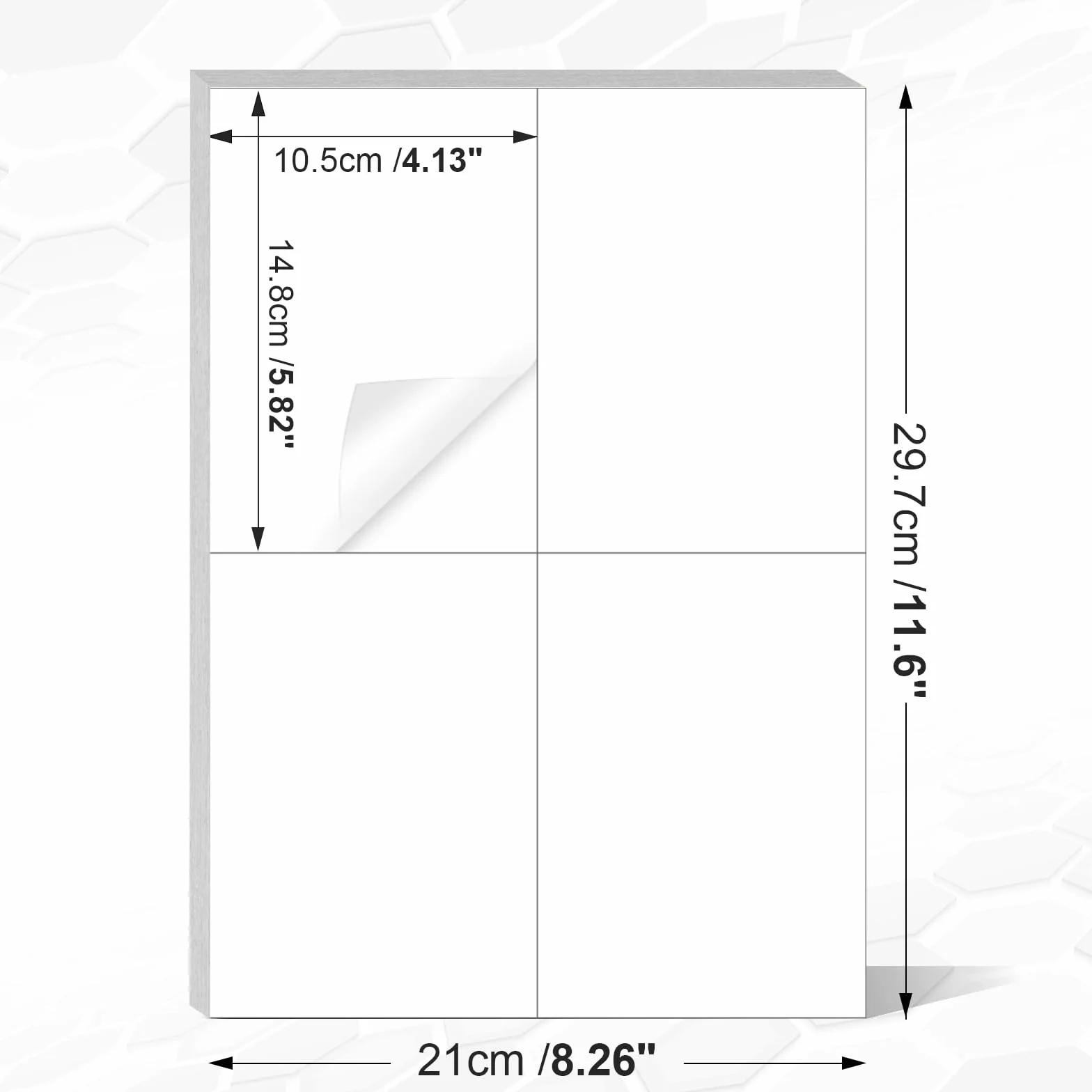 50 arkuszy DIN A4 uniwersalnych etykiet, 200 samoprzylepnych etykiet, papier do naklejania, 105 x 148 mm, samoprzylepne etykiety adresowe – nadają się do drukarek laserowych/atramentowych/kopiarek