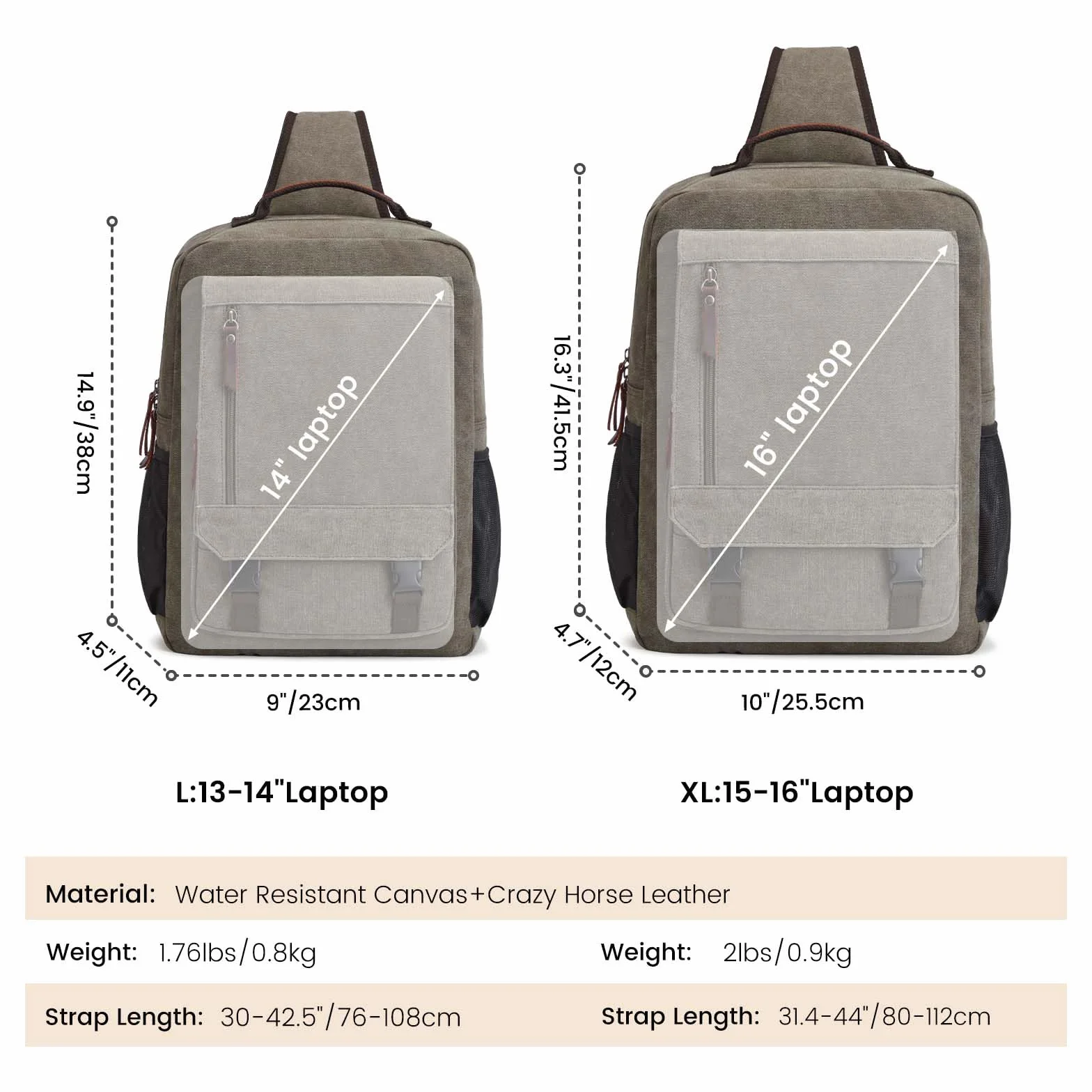 S-ZONE Sling plecak męski, torba na klatkę piersiową, 13 cali, crossbody, torba na ramię, torba sportowa, na bodybag Sling Bag, plecak na co dzień, do aktywności na świeżym powietrzu, wędrówek, jazdy