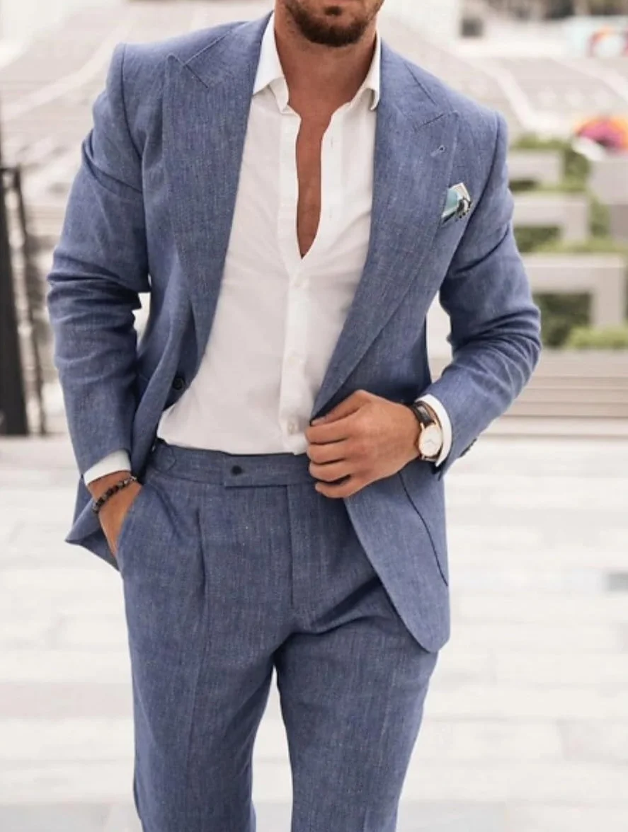 Garnitury męskie slim fit 3-częściowy zestaw jednorzędowa kurtka kamizelka i spodnie
