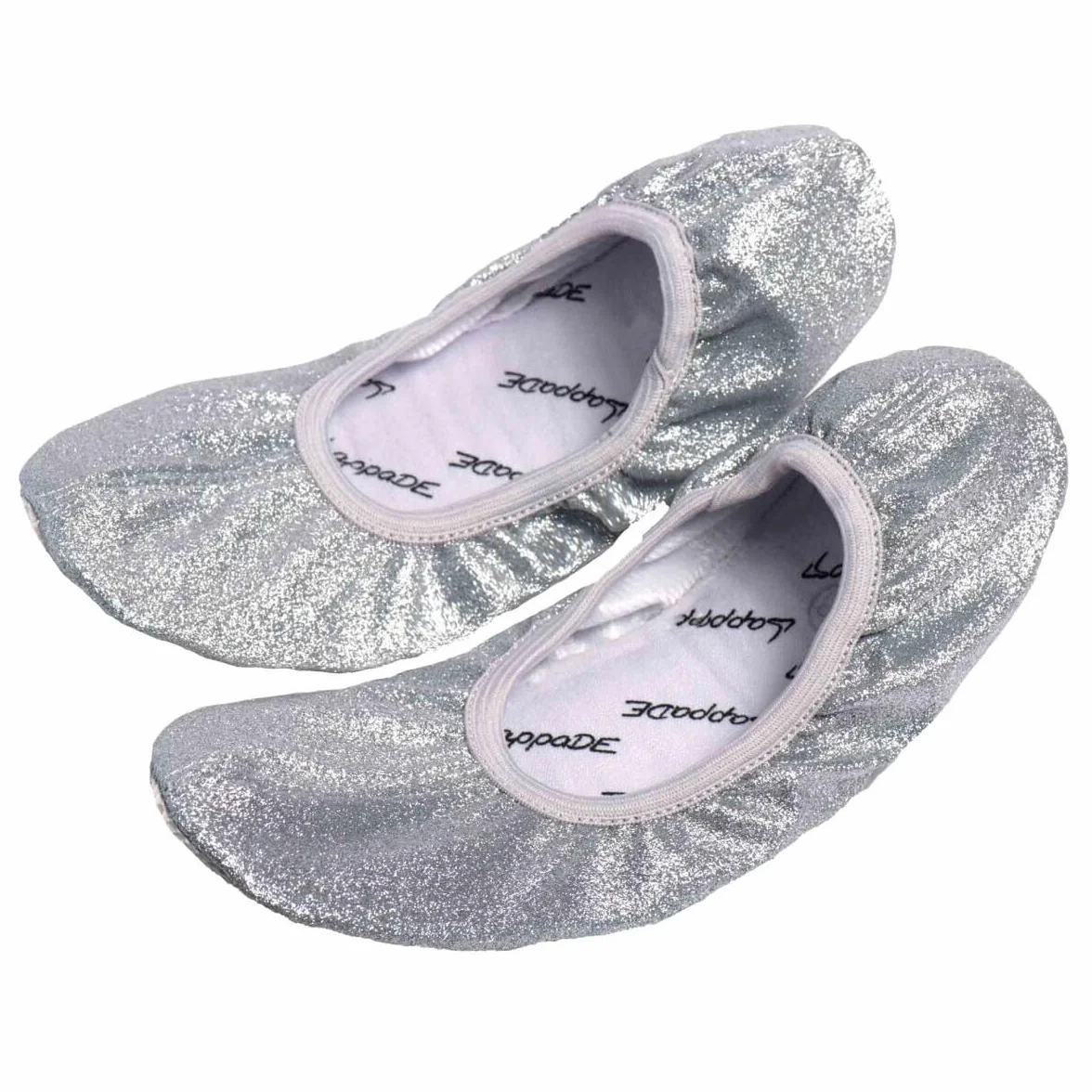 Lappade Buty gimnastyczne, baleriny dla kobiet, mężczyzn, dziewcząt, chłopców, z gumową podeszwą z brokatem