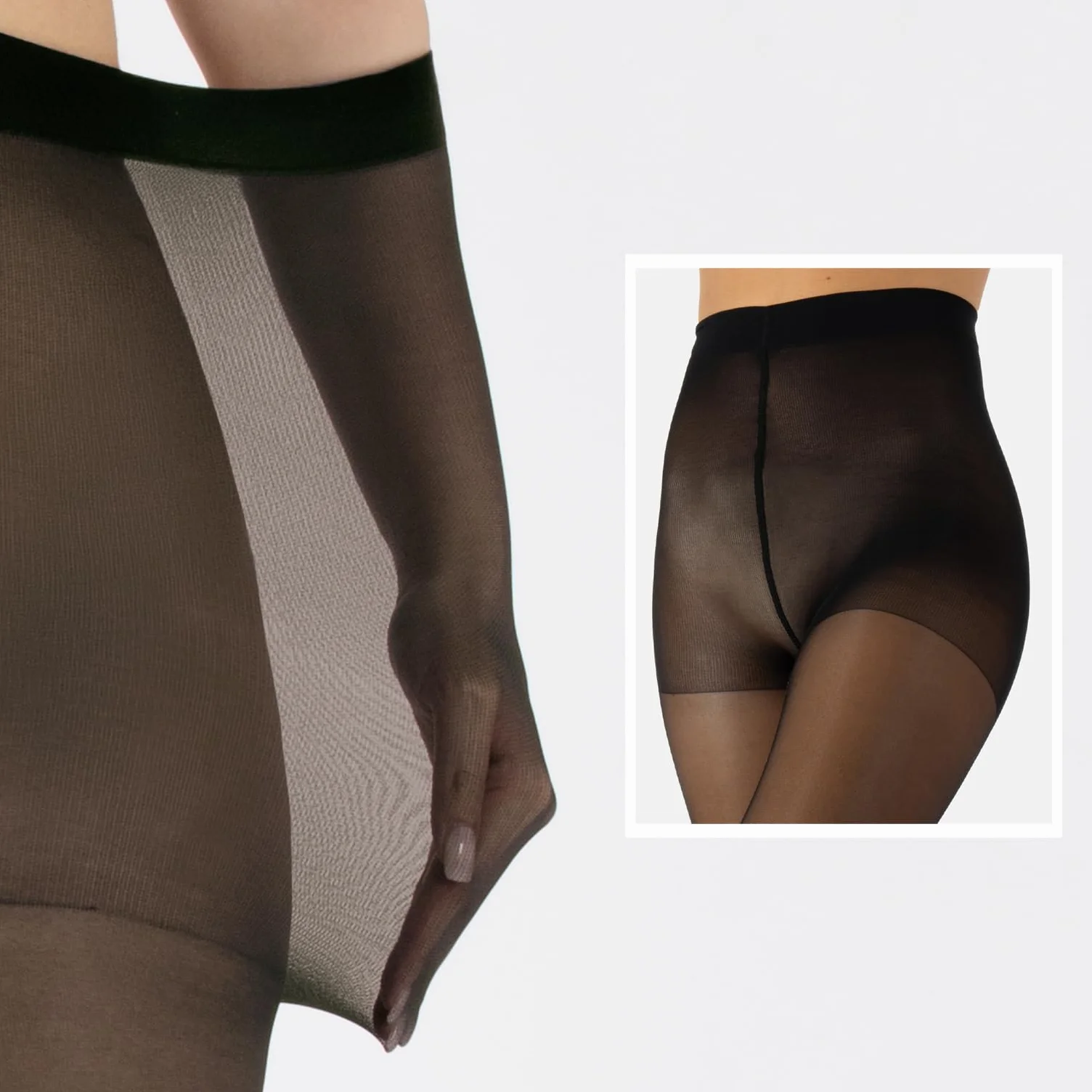 CALZITALY przezroczysty Kobiety Stützstrumpfhose mit Starker Kompression 10 Mm/Hg, Feine Kompressionsstrumpfhosen Damen