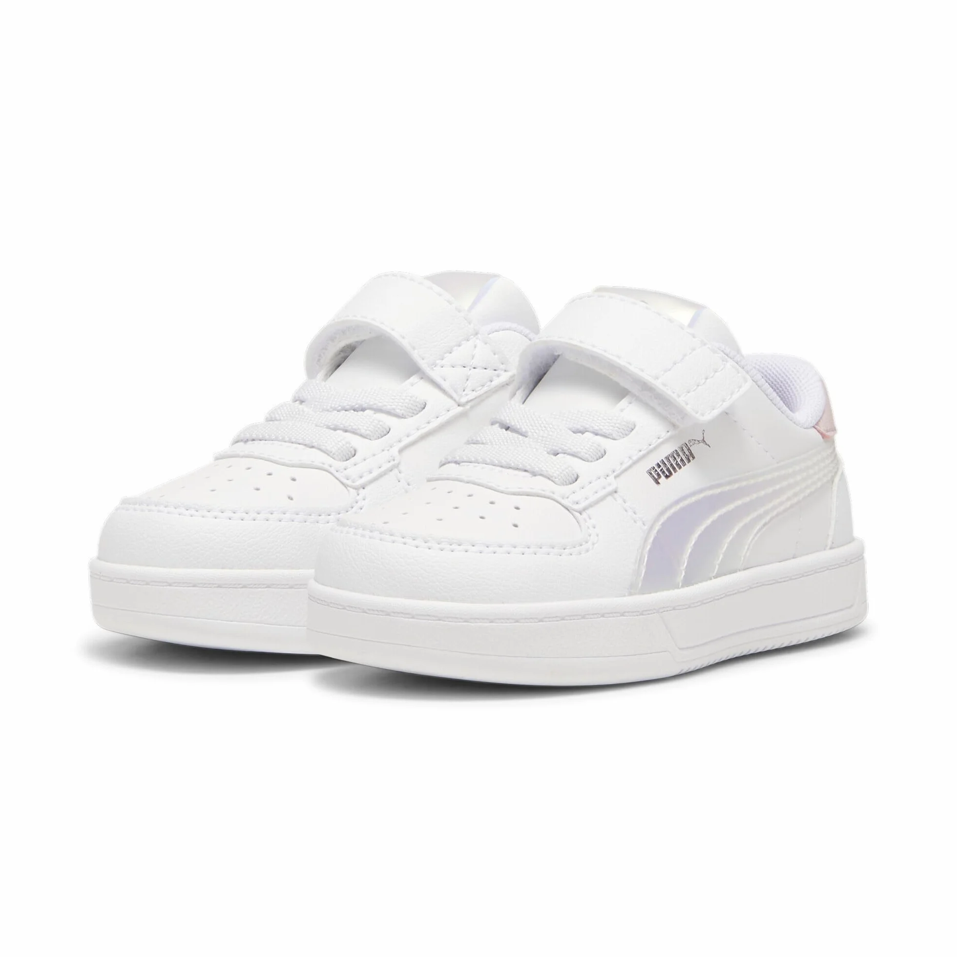 PUMA Dziewczęce trampki CAVEN Holo 2.0 AC+ INF, biało-fioletowa mgiełka srebrna, 9 UK dziecko, Puma Biała fioletowa mgiełka PUMA srebrna, 9 UK Child