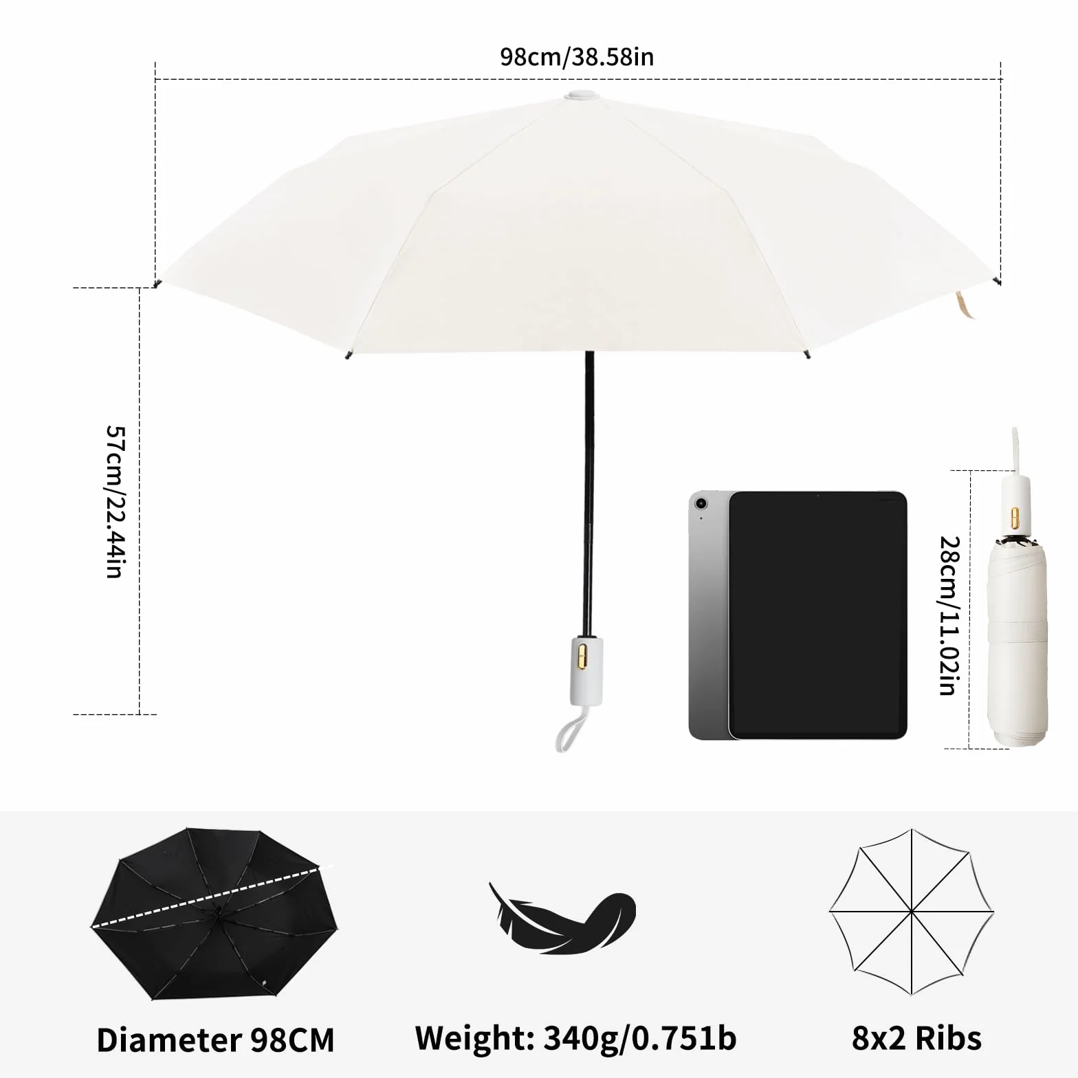 Automatyczny mini parasol – kompaktowy, lekki parasol kieszonkowy z ochroną UV, wodoszczelny i składany, idealny w podróży i dla dzieci