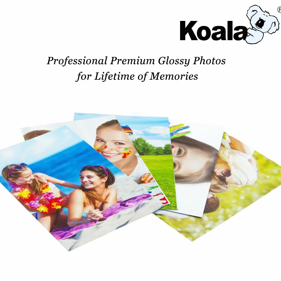 KOALA Papier fotograficzny o wysokim połysku, 10 x 15 cm 250 g/m², 100 arkuszy, z wysokiej jakości zaawansowaną powłoką z żywicy do drukarek atramentowych Canon Hp Epson