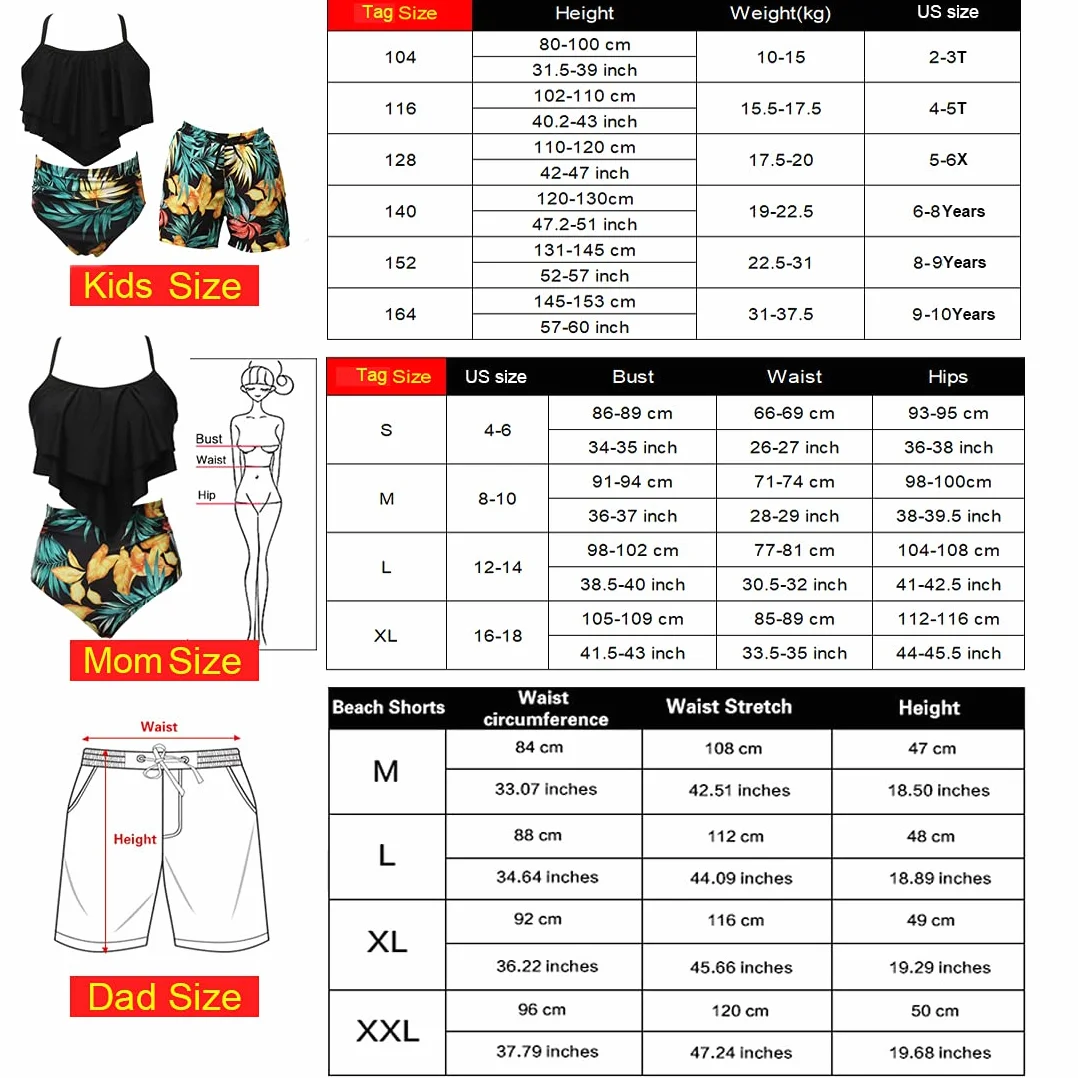 Family Pasujące stroje kąpielowe dla mamy i córki, tankini, moda kąpielowa z szortami, ojciec, syn, strój kąpielowy, dla kobiet, dziewcząt, strój kąpielowy, dla mężczyzn i chłopców