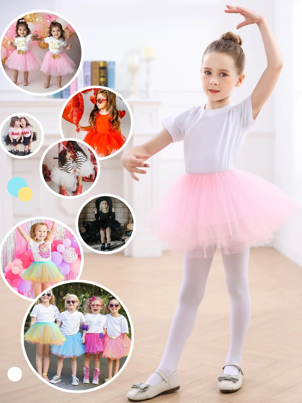 Spódnica tiulowa dla dziewczynek, spódniczka tutu, 5 warstw, mini spódniczka tiulowa, spódniczka baletowa, do tańca, tutu, dla dziewczynek, na urodziny, jako prezent na co dzień, na