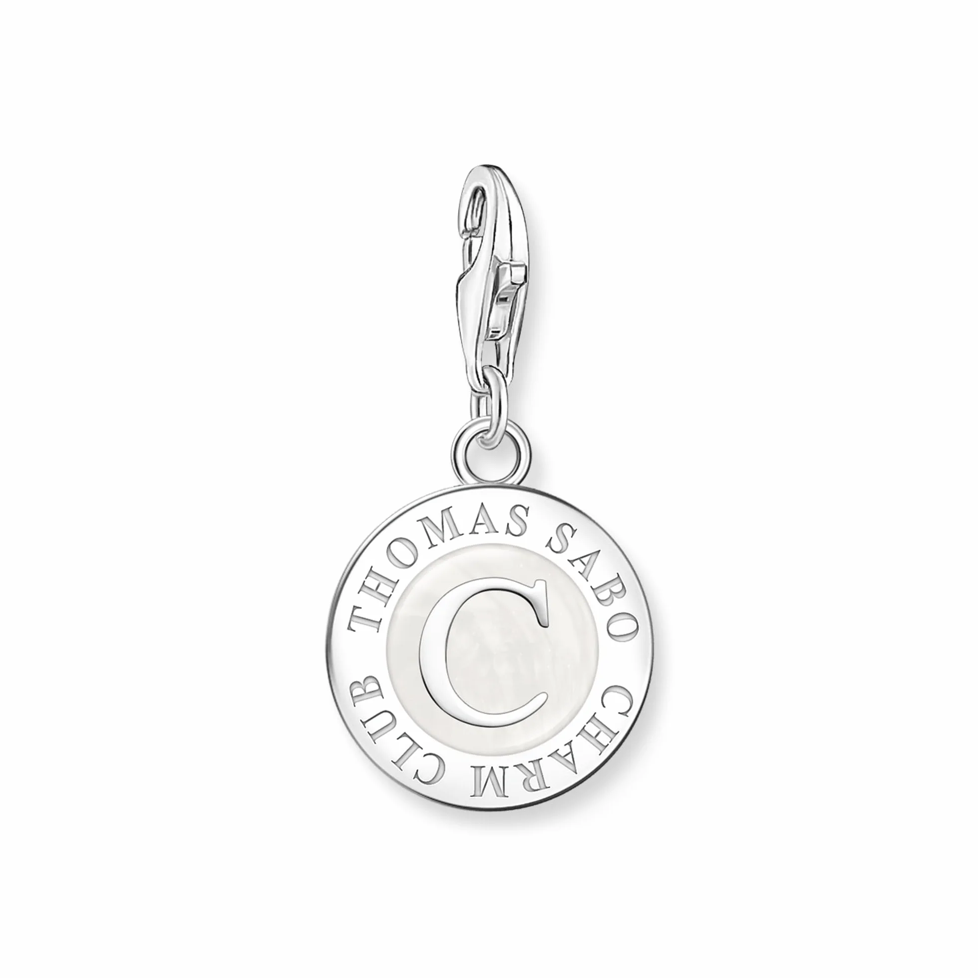 Thomas Sabo Zawieszka z białą monetą, srebro wysokiej próby 925, 1998-007-14, jeden rozmiar, srebro wysokiej próby, bez kamieni szlachetnych