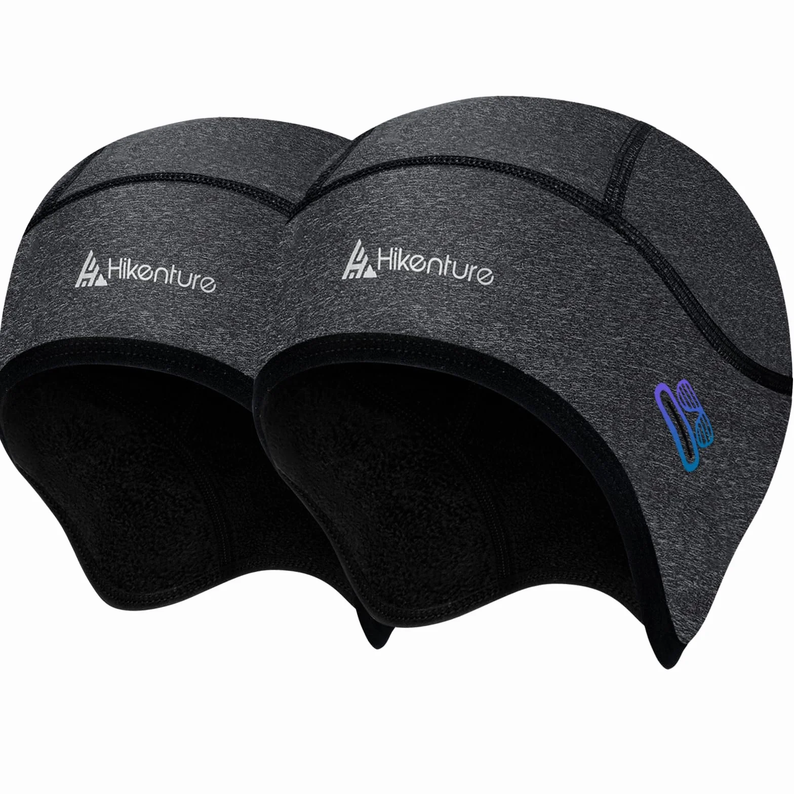 HIKENTURE Czapka zimowa, 2 sztuki, wiatroszczelna czapka rowerowa, ciepła czapka rowerowa, czapka pod kask rowerowy, kask narciarski, wspinaczka, jazda na rowerze