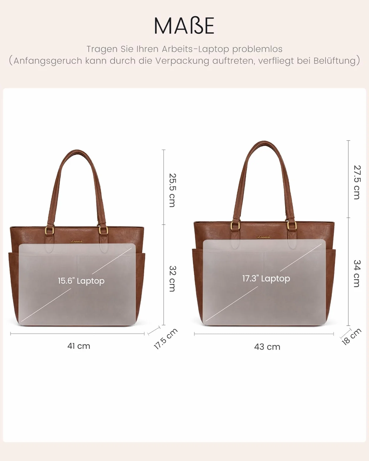 LOVEVOOK Torba na Laptopa dla Kobiet, Elegancka Duża Torebka Damska, Torba Robocza Biznesowa i Nauczycielska, na Uczelnię, do Biura, Zakupy i na Co Dzień