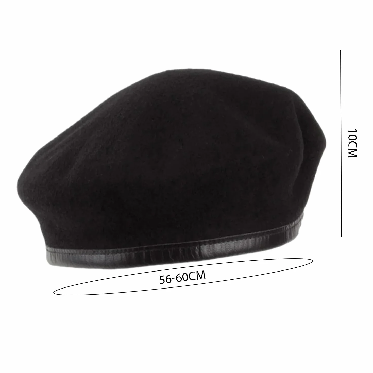 Beret, wełniany beret, czarny, regulowany damski beret, ciepła czapka, modna czapka dekoracyjna, nadaje się do noszenia na co dzień, do szkoły, dojazdów do pracy, 1 sztuka, czarny, jeden